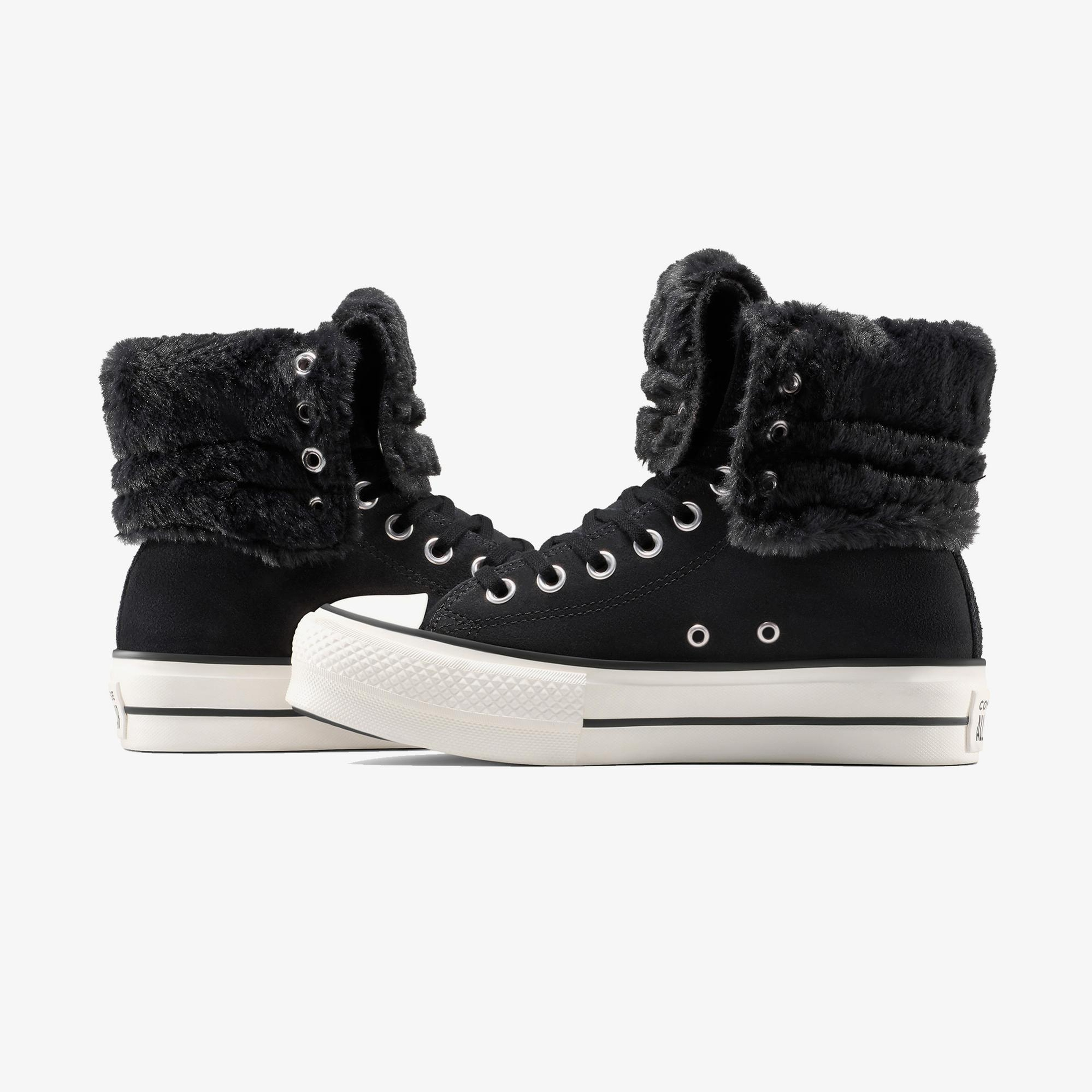 Converse Chuck Taylor All Star Fold Over Lift Kadın Siyah Sneaker