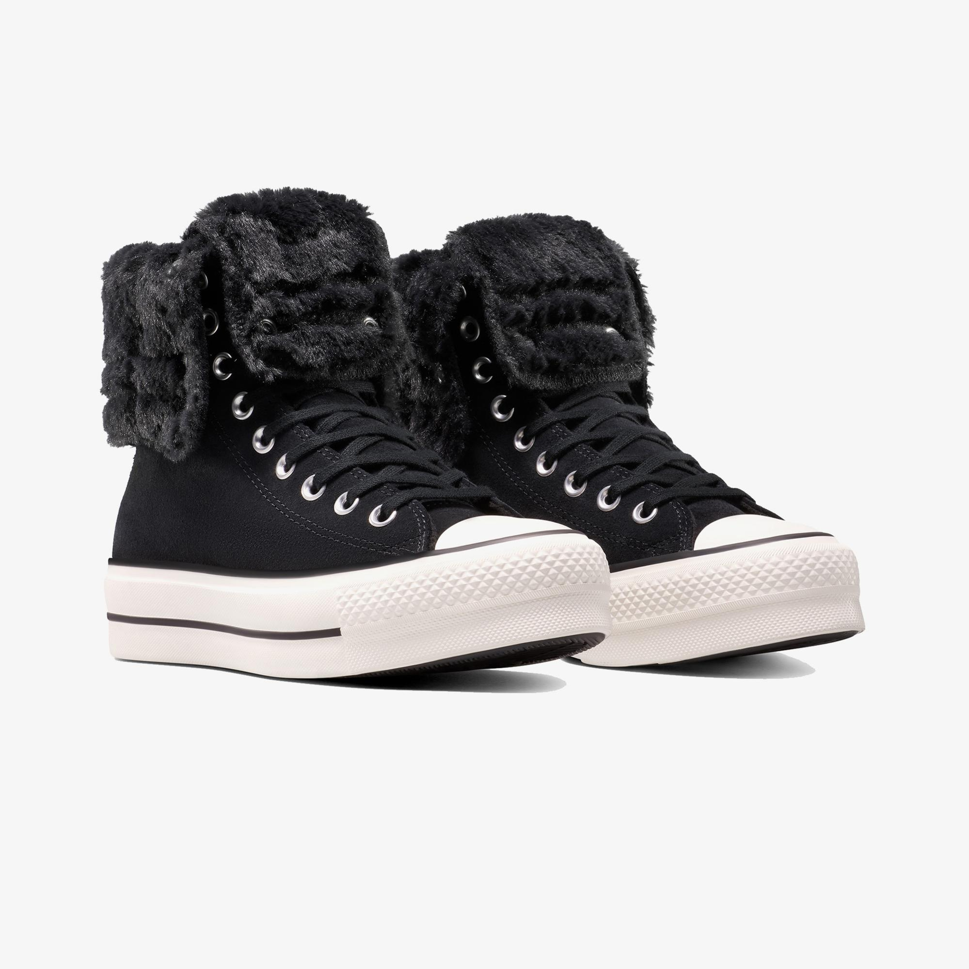 Converse Chuck Taylor All Star Fold Over Lift Kadın Siyah Sneaker