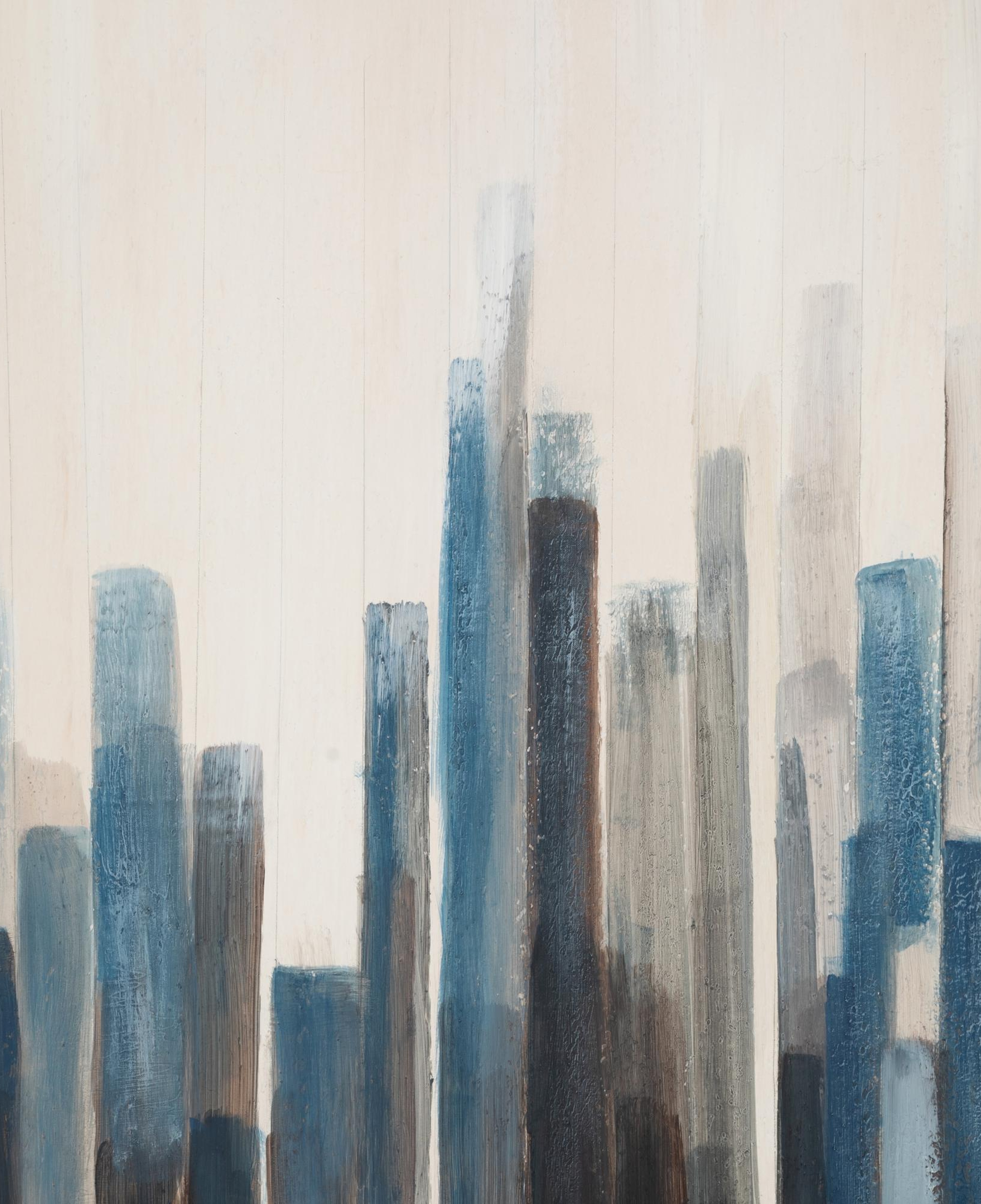 BLUE STRATA ÇERÇEVELİ YAĞLIBOYA TABLO 90X120 CM