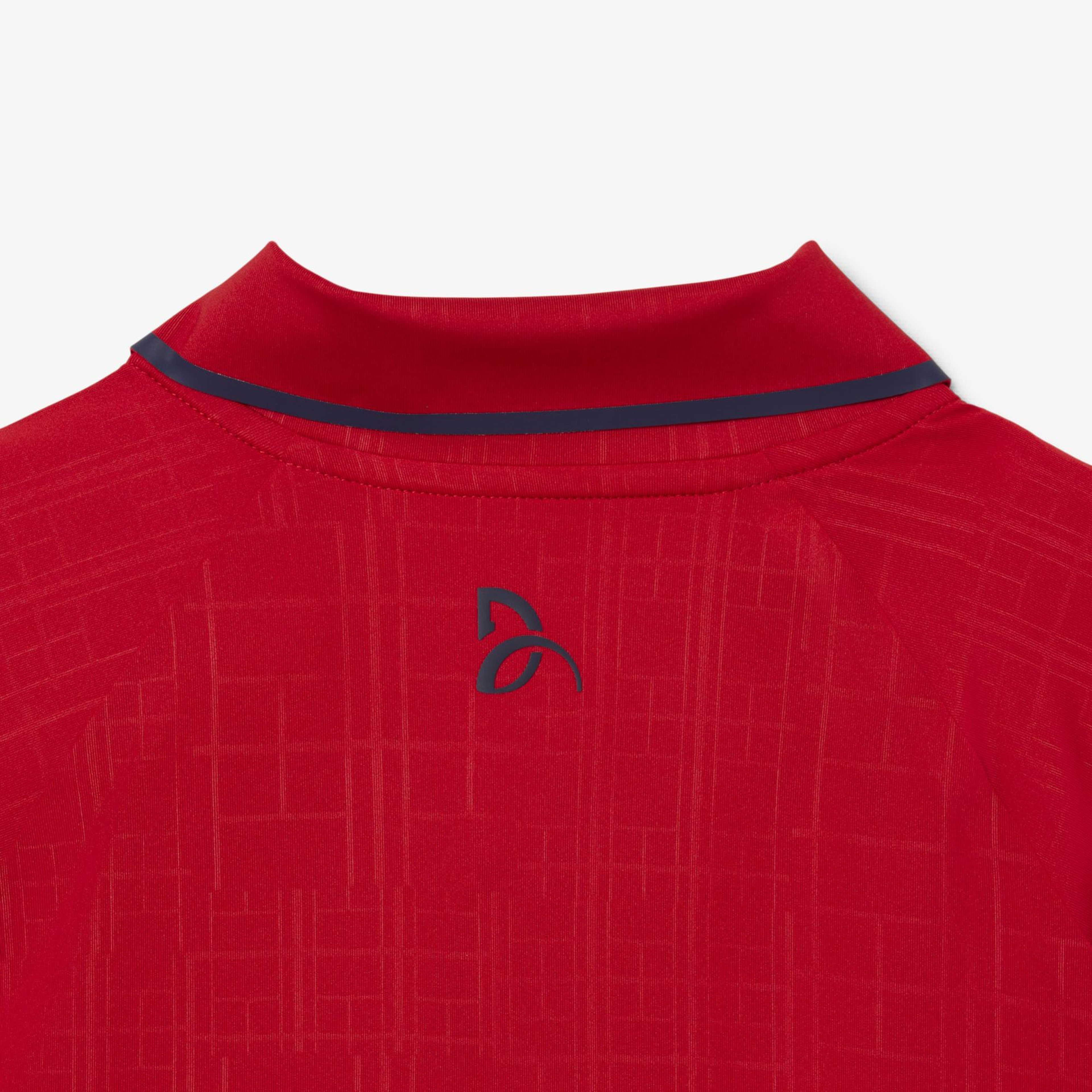 Lacoste Tennis x Novak Djokovic Erkek Slim Fit  Desenli Kırmızı Polo