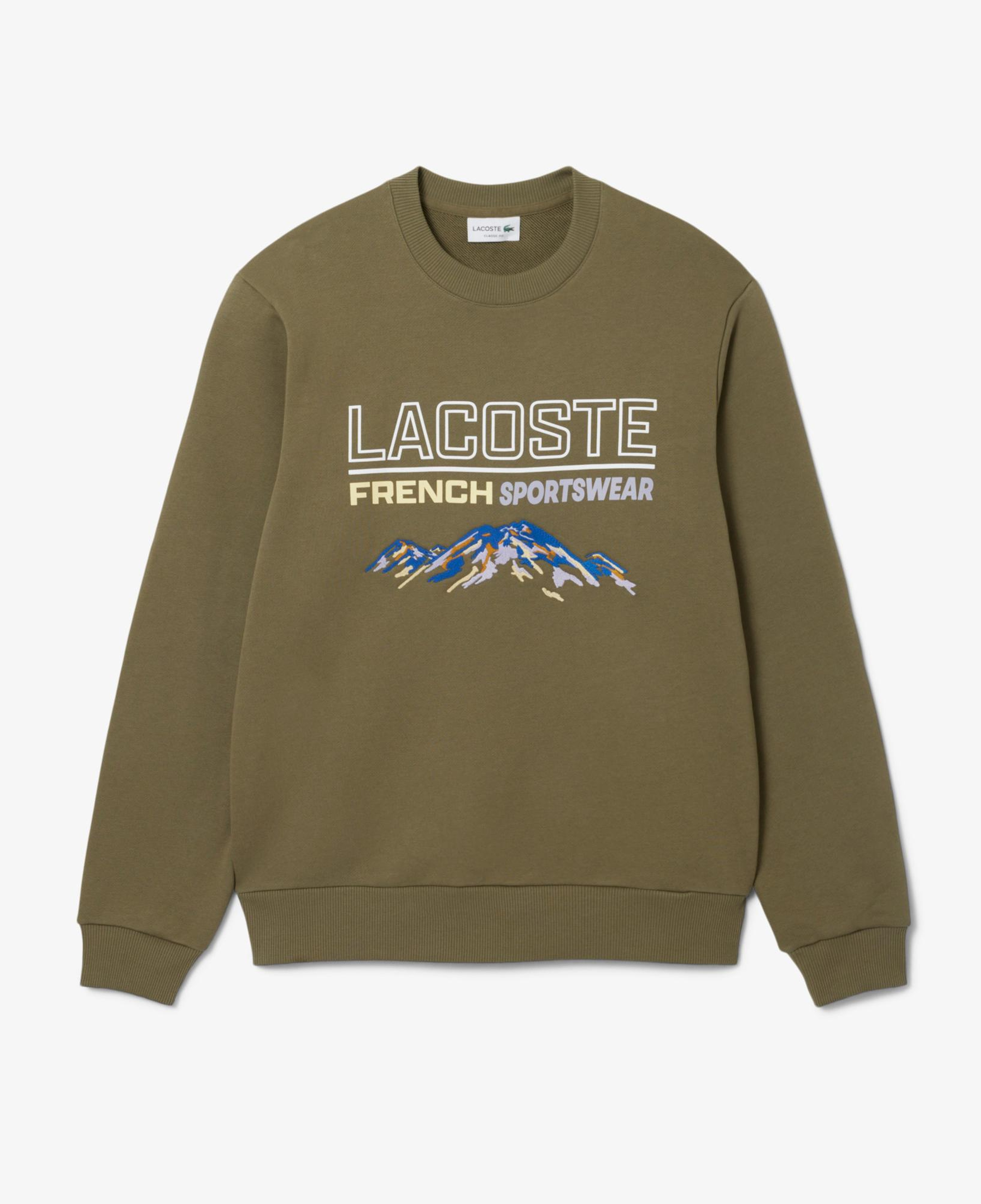 Lacoste Erkek Classic Fit Bisiklet Yaka Baskılı Haki Sweatshirt