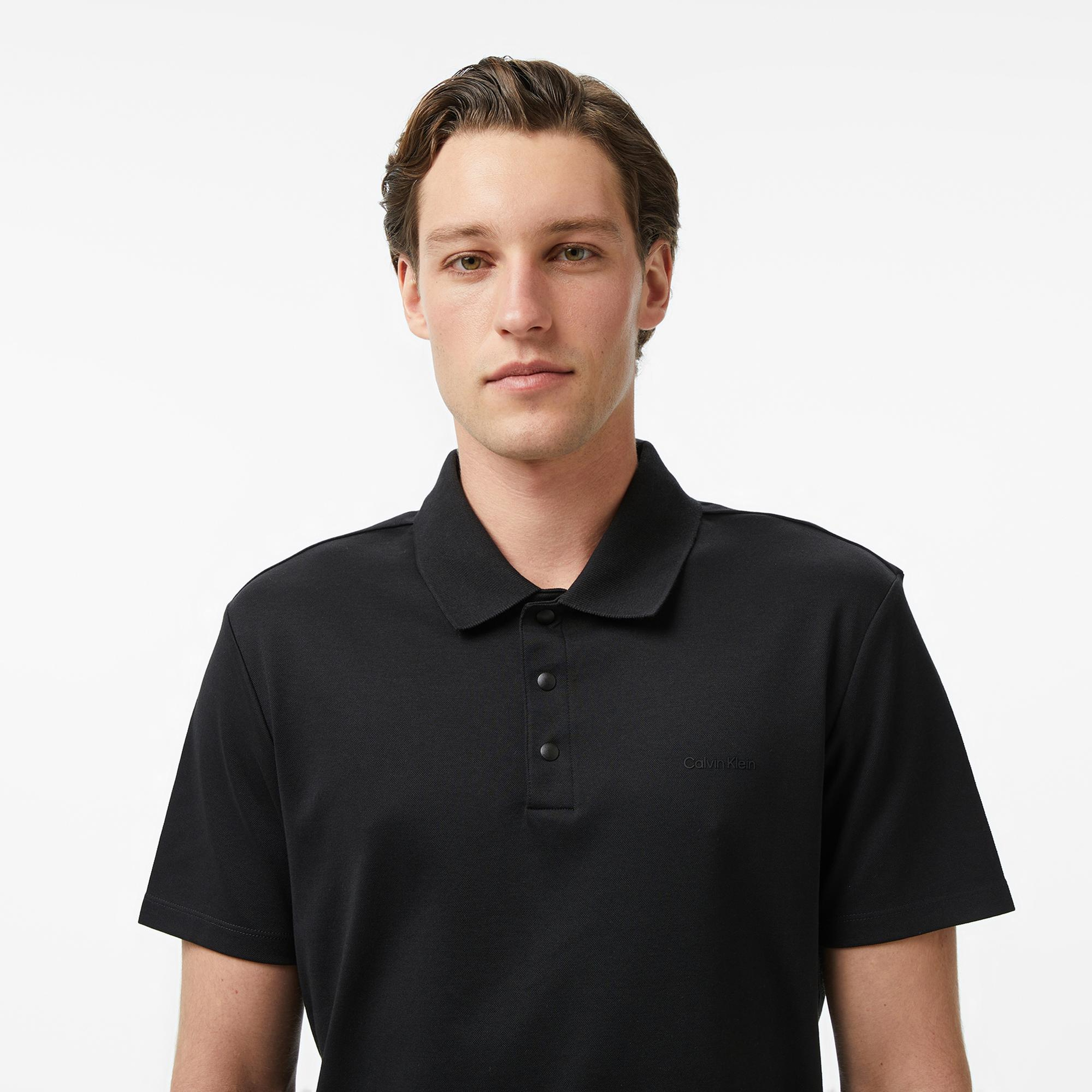 Calvin Klein Tech Interlock Erkek Siyah Polo