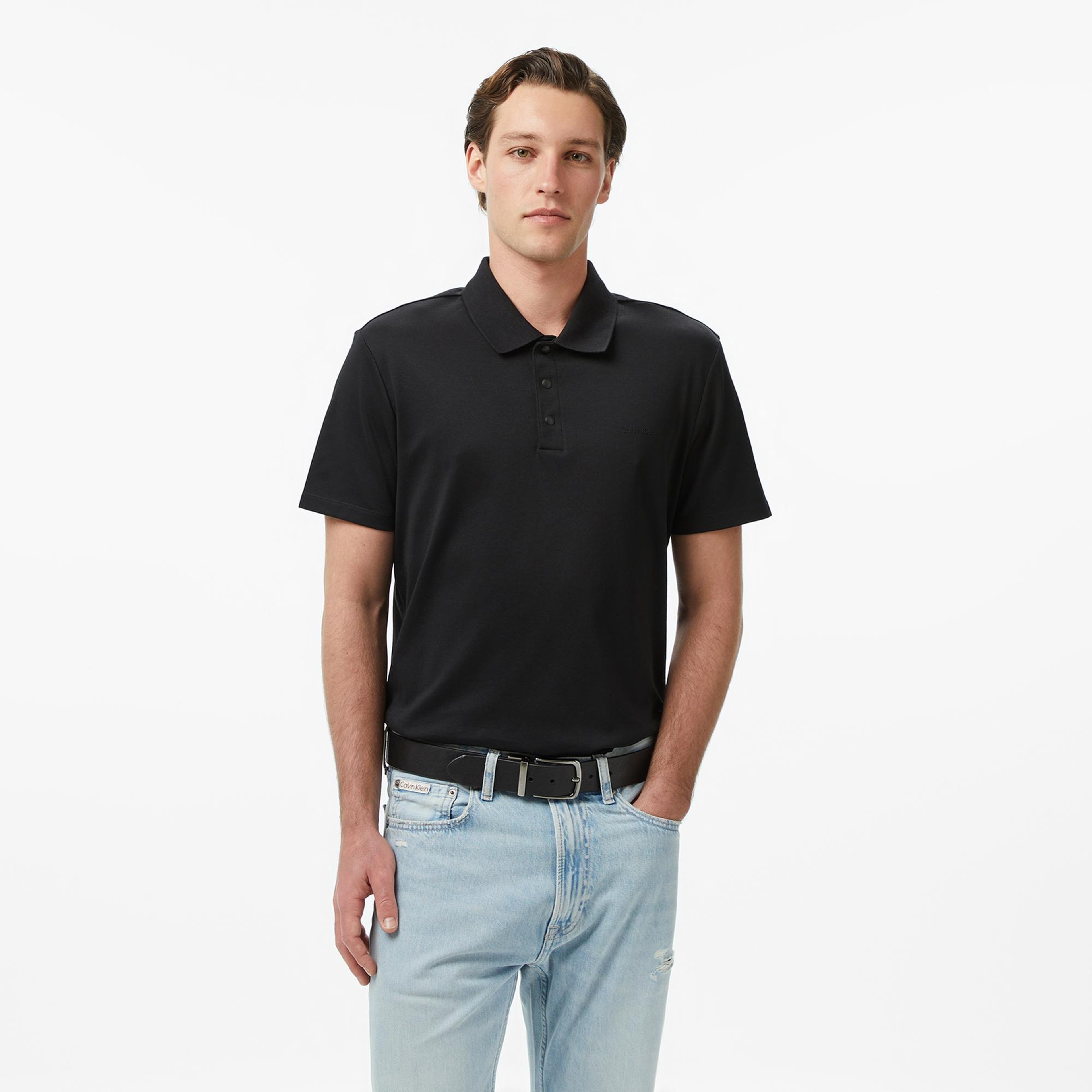 Calvin Klein Tech Interlock Erkek Siyah Polo