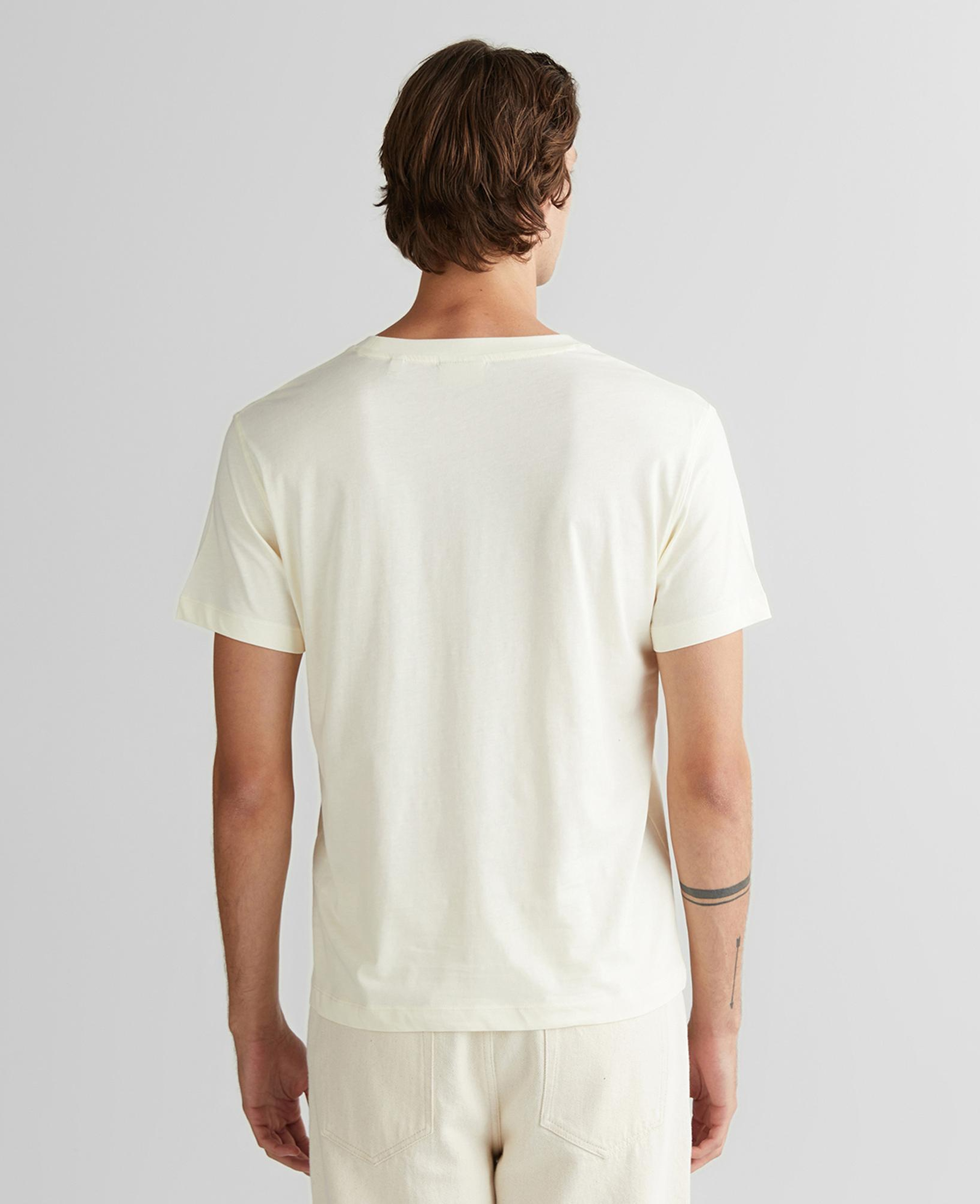 GANT Erkek Krem Regular Fit Bisiklet Yaka Logolu T-Shirt