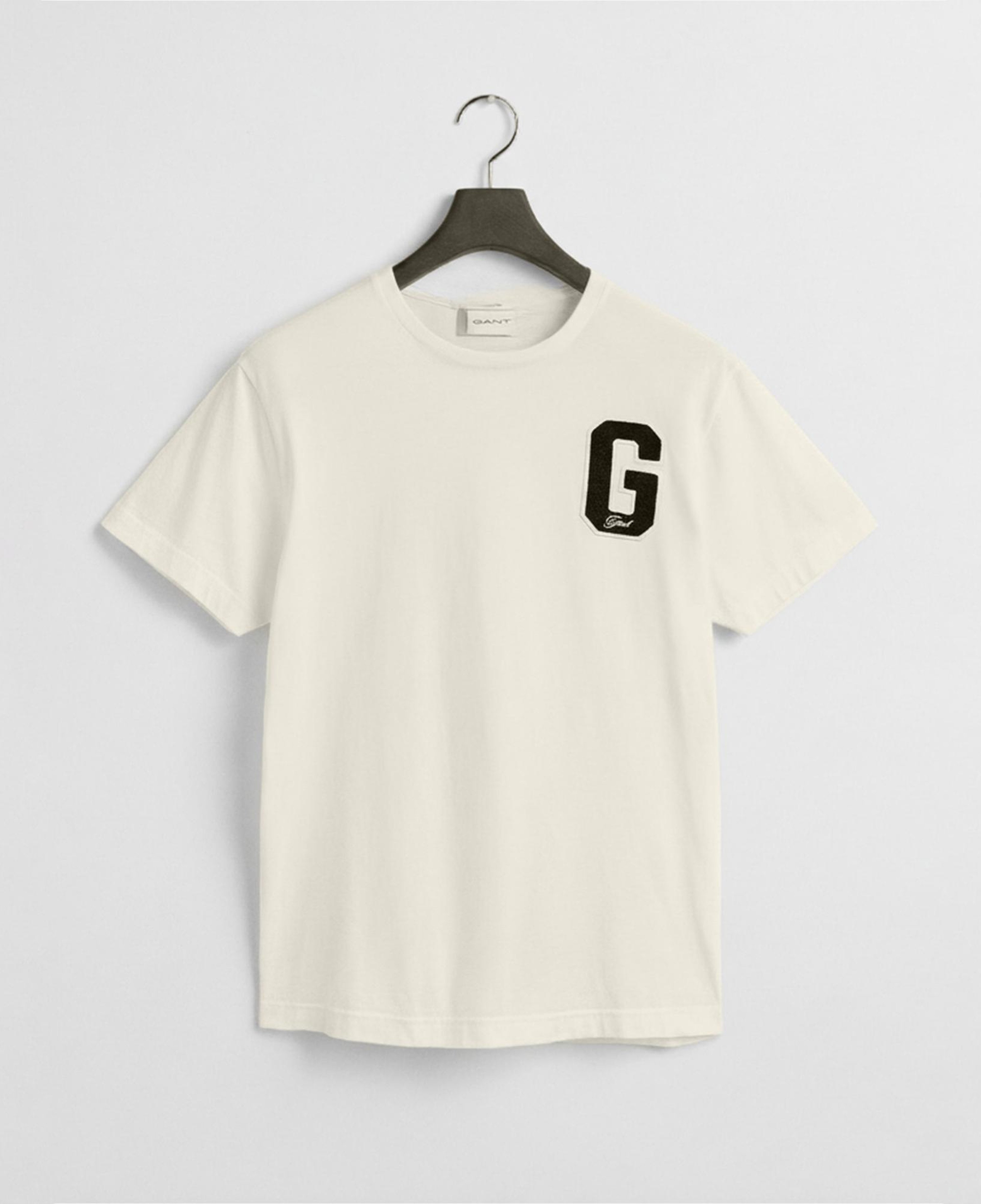 GANT Erkek Krem Regular Fit Bisiklet Yaka Logolu T-Shirt