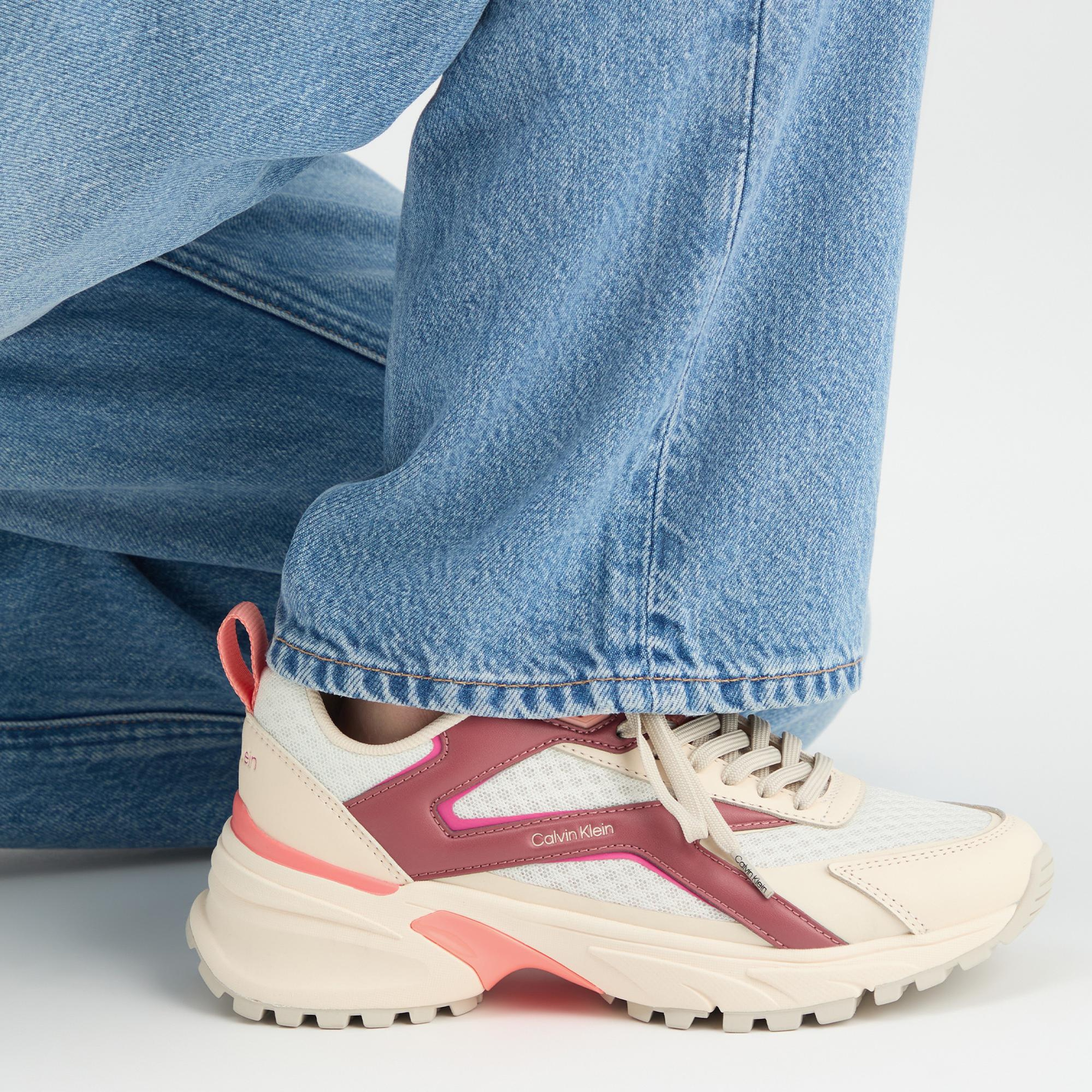 Calvin Klein Hike Run Stripe Mesh Kadın Bej Sneaker