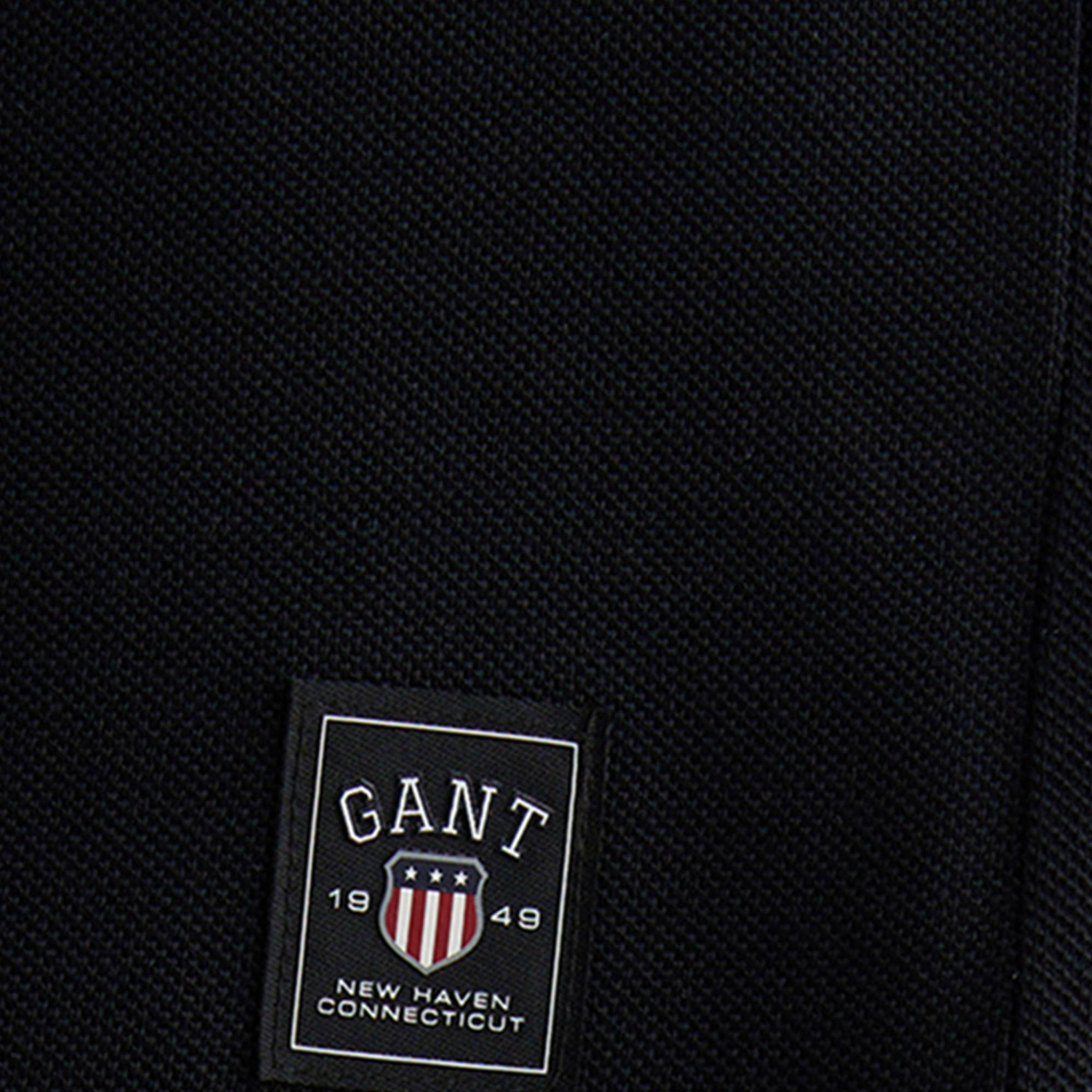 GANT Erkek Siyah Relaxed Fit Bisiklet Yaka Logolu T-Shirt