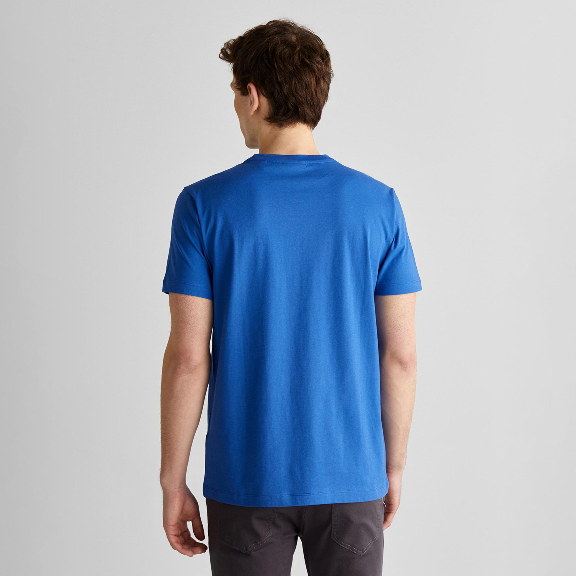GANT Erkek Lacivert Regular Fit Bisiklet Yaka Logolu T-Shirt