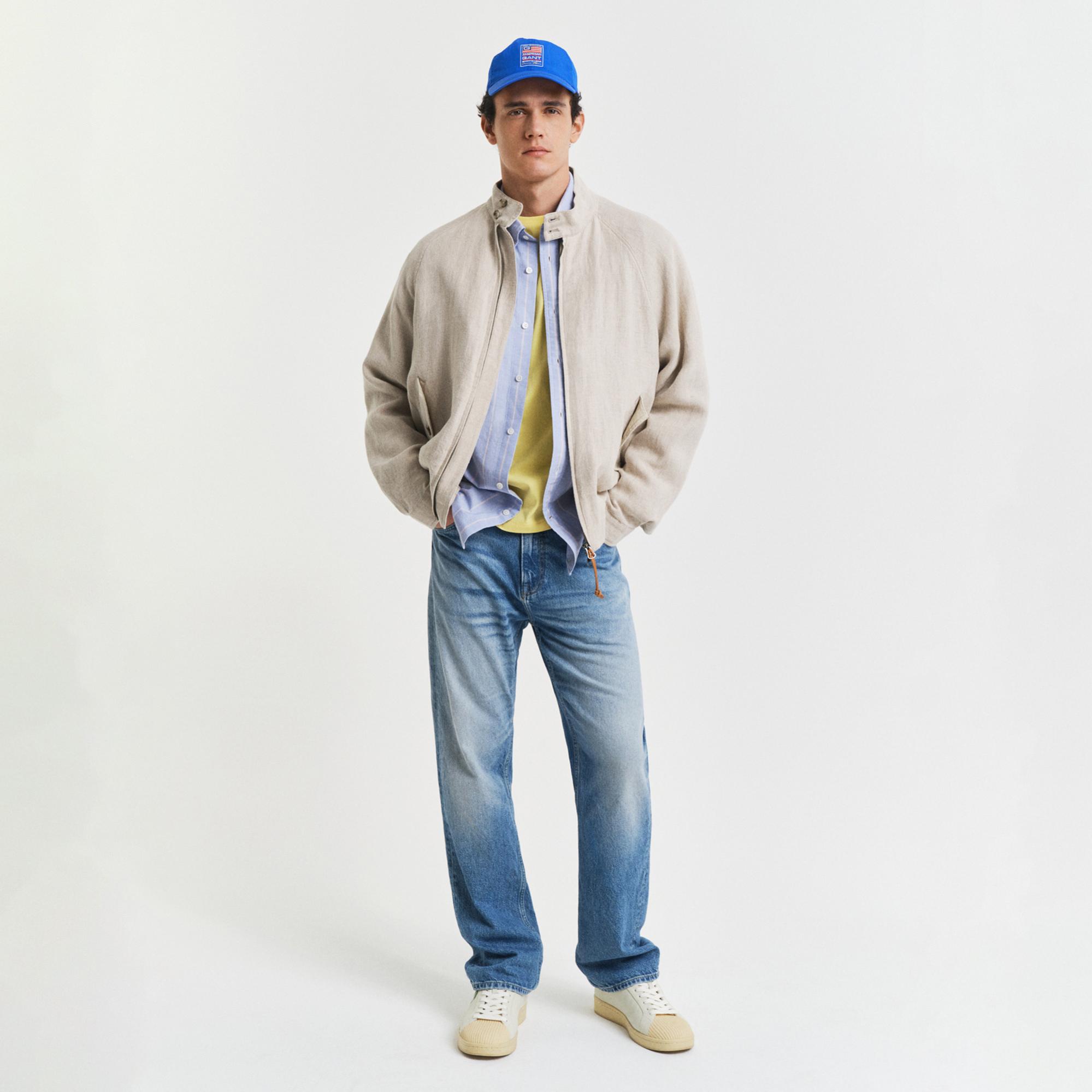 GANT Erkek Sarı Regular Fit Bisiklet Yaka T-Shirt