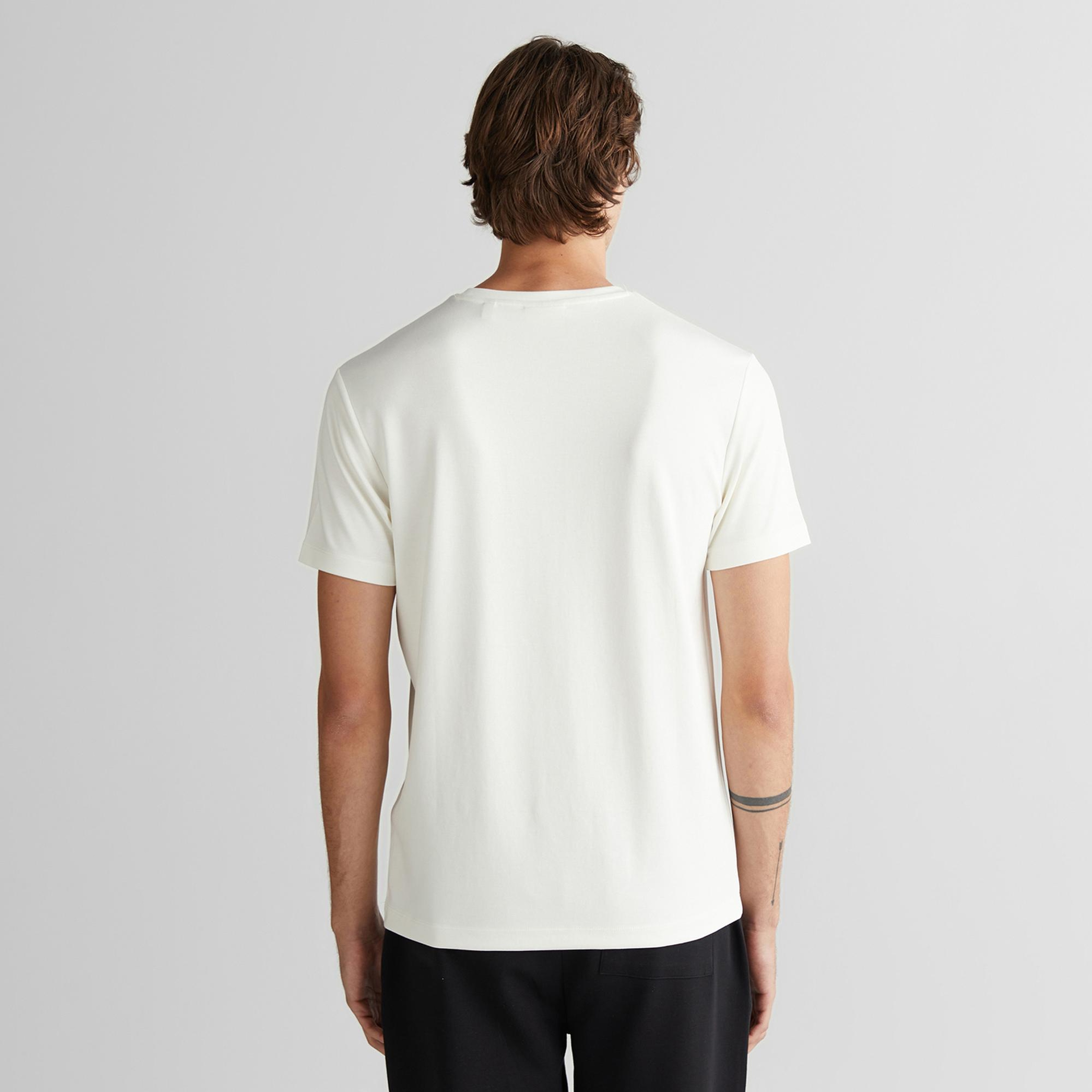 GANT Erkek Beyaz Regular Fit Bisiklet Yaka T-Shirt