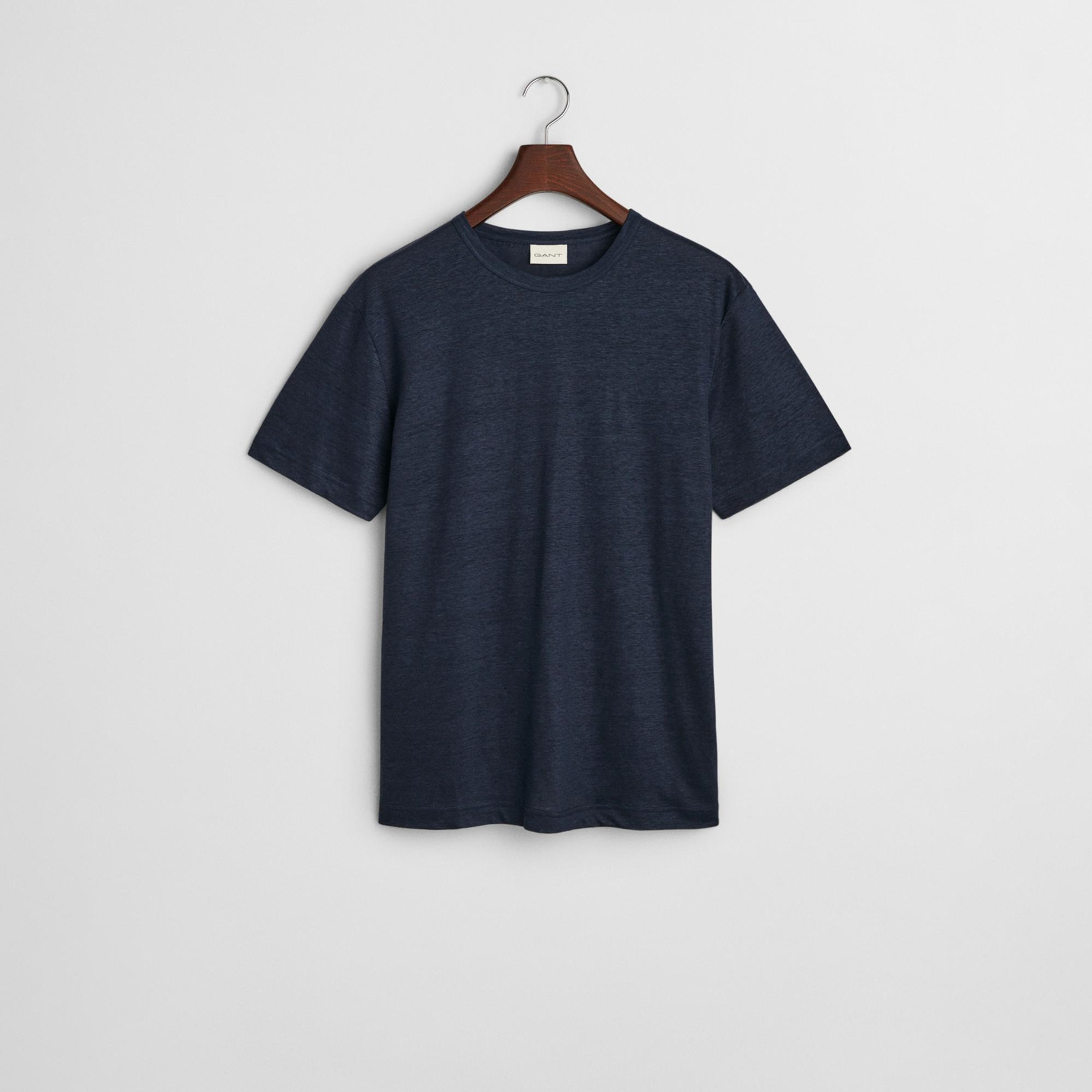 GANT Erkek Lacivert Regular Fit Bisiklet Yaka T-Shirt