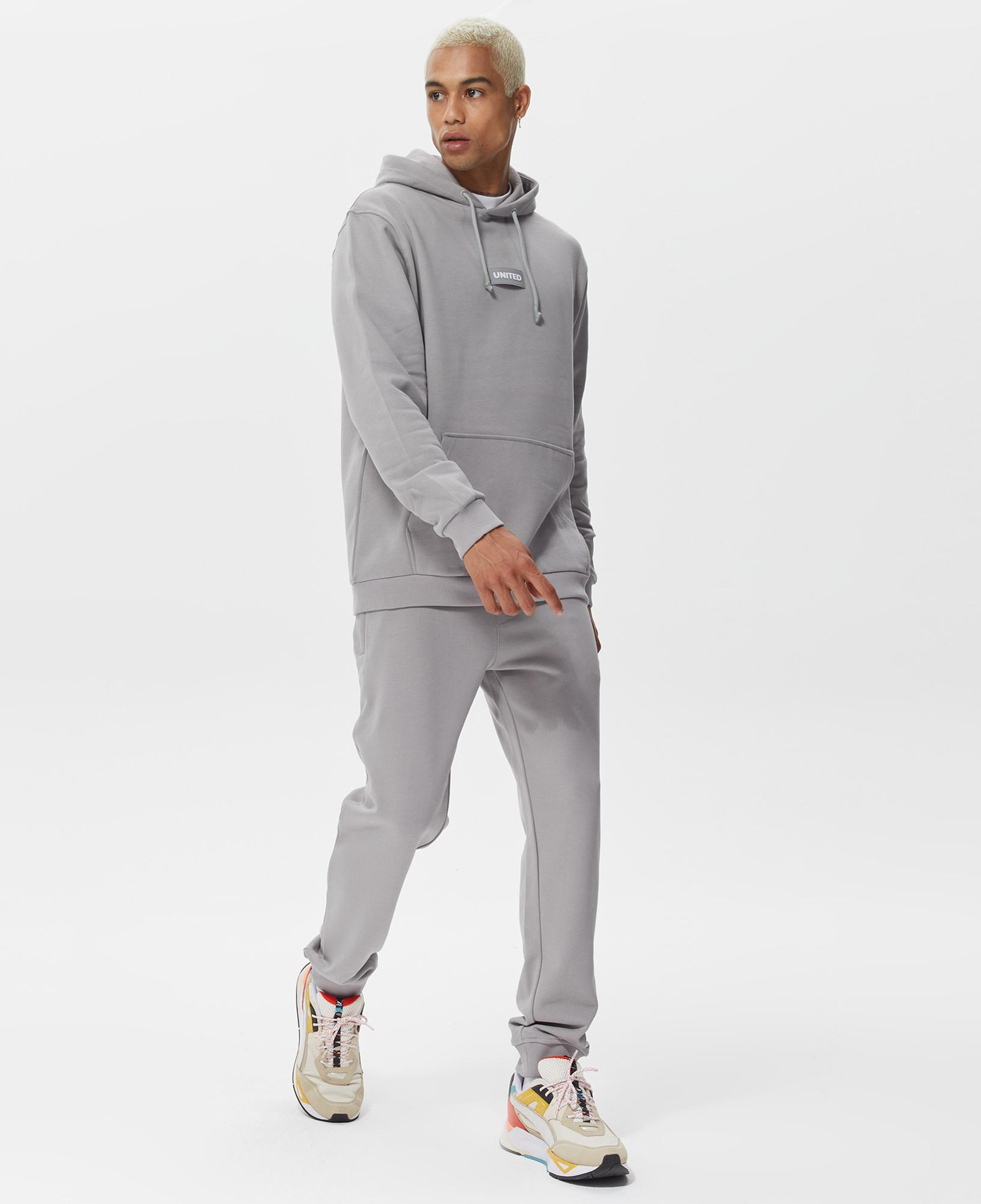 UNITED4 Classic Erkek Gri Hoodie