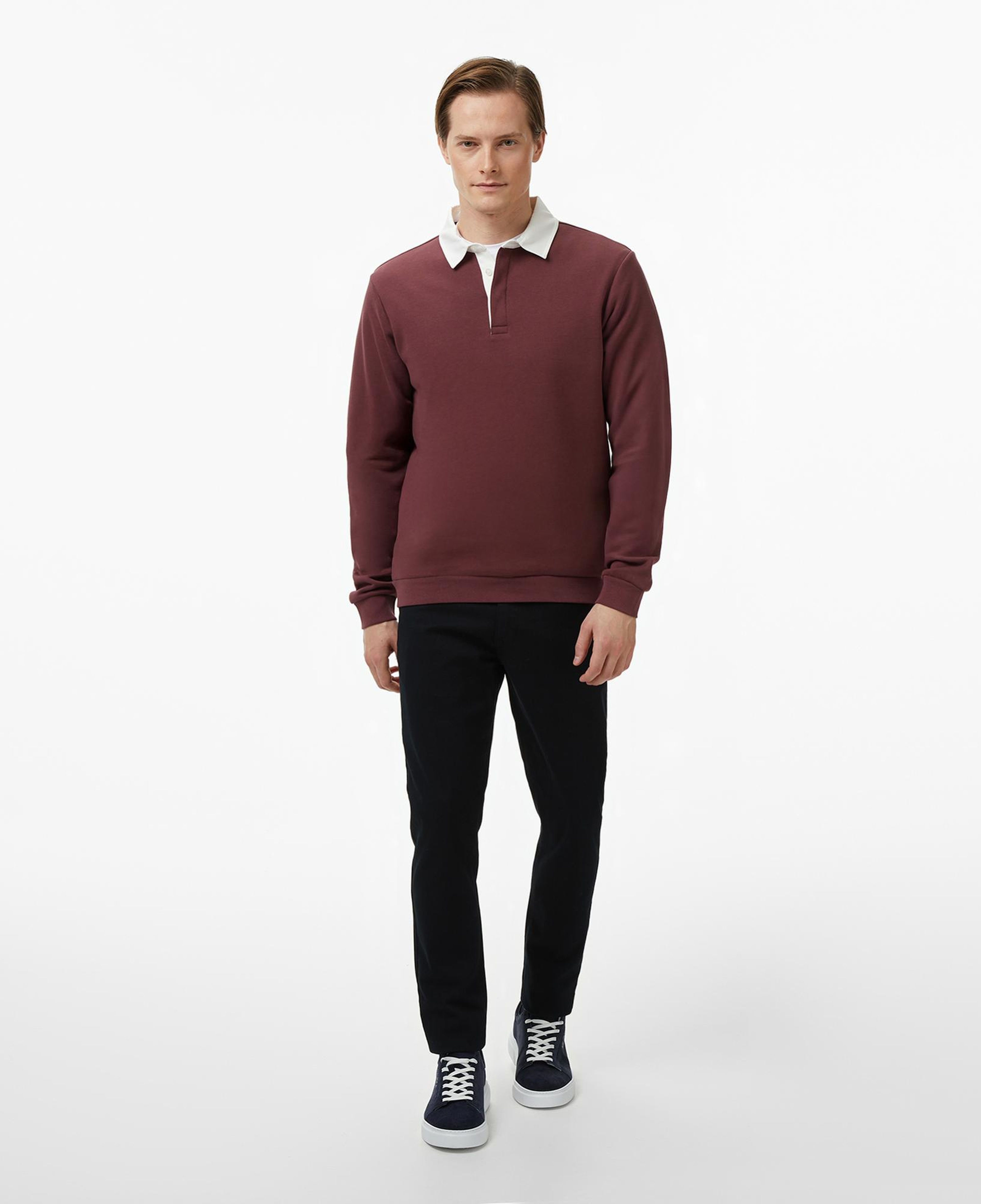 Nautica Erkek Bordo Uzun Kollu Polo Yaka T-Shirt