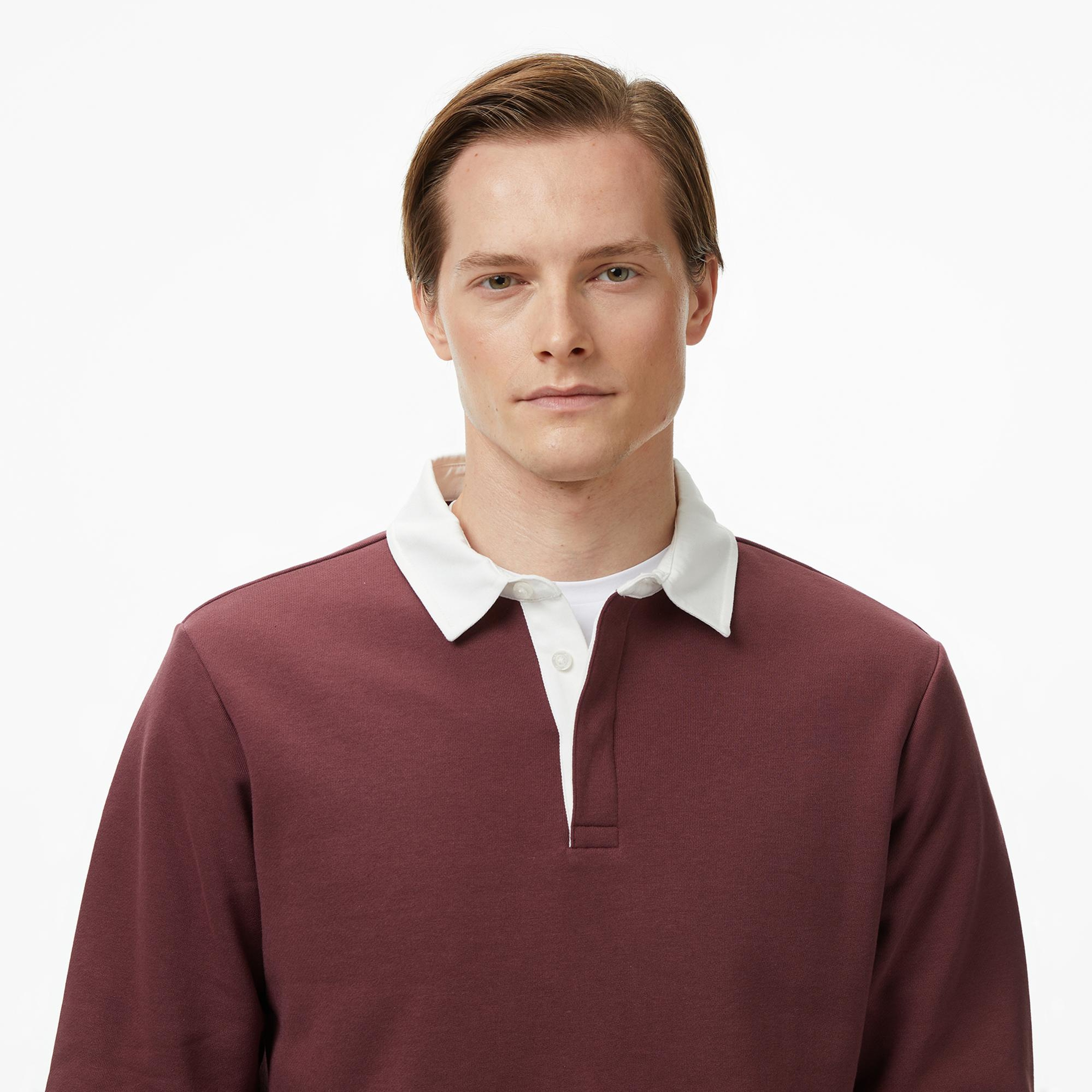 Nautica Erkek Bordo Uzun Kollu Polo Yaka T-Shirt