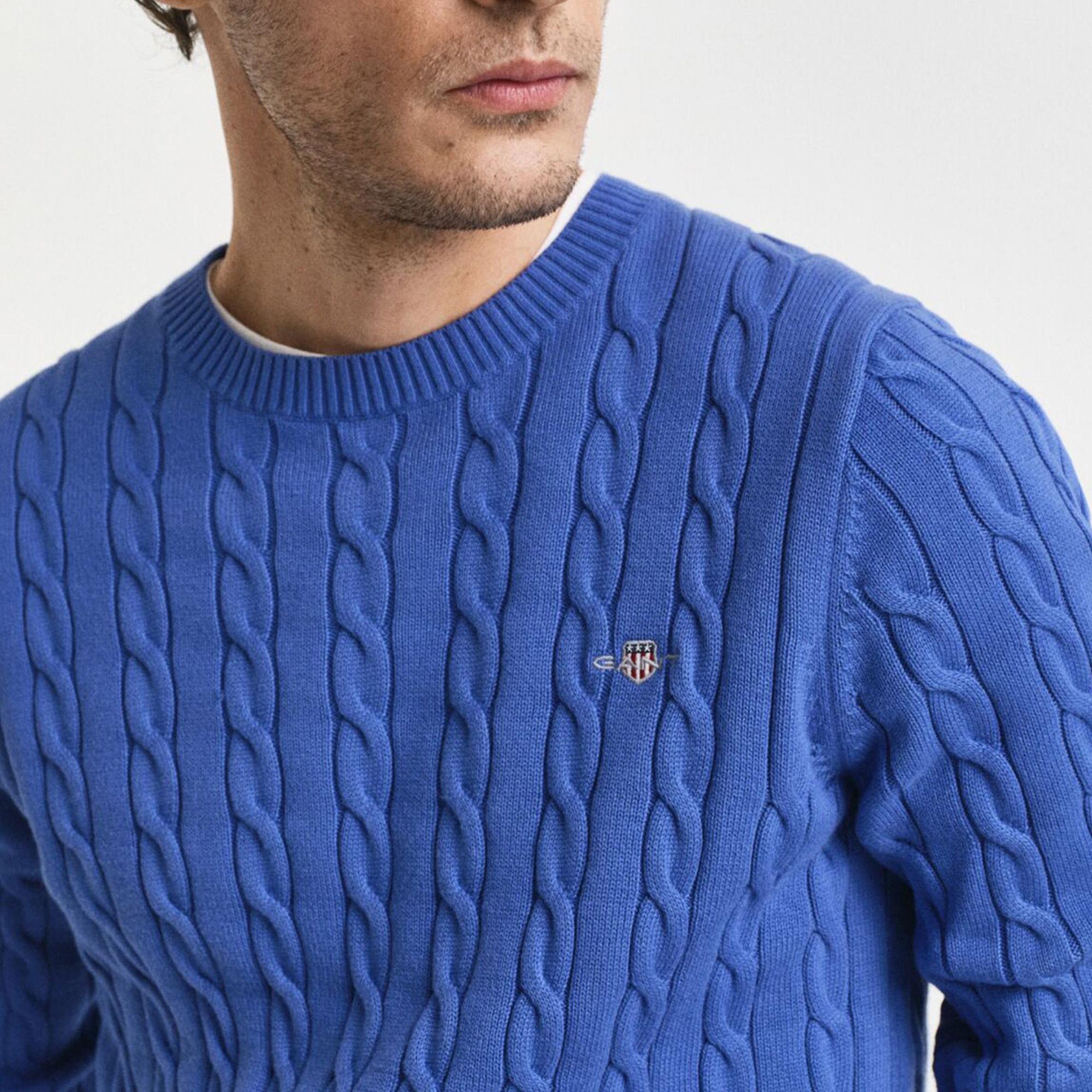 GANT Erkek Mavi Regular Fit Triko