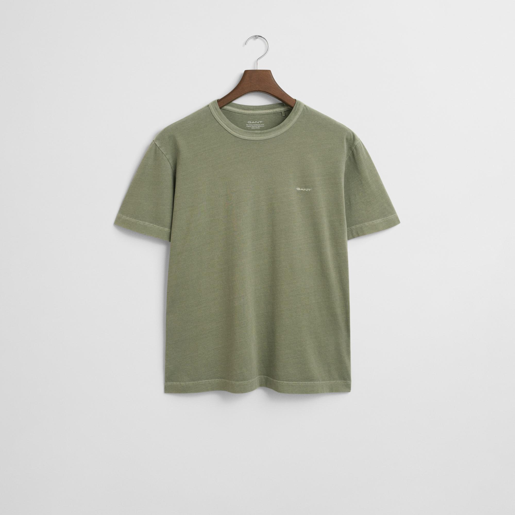 GANT Erkek Yeşil Regular Fit Bisiklet Yaka T-Shirt