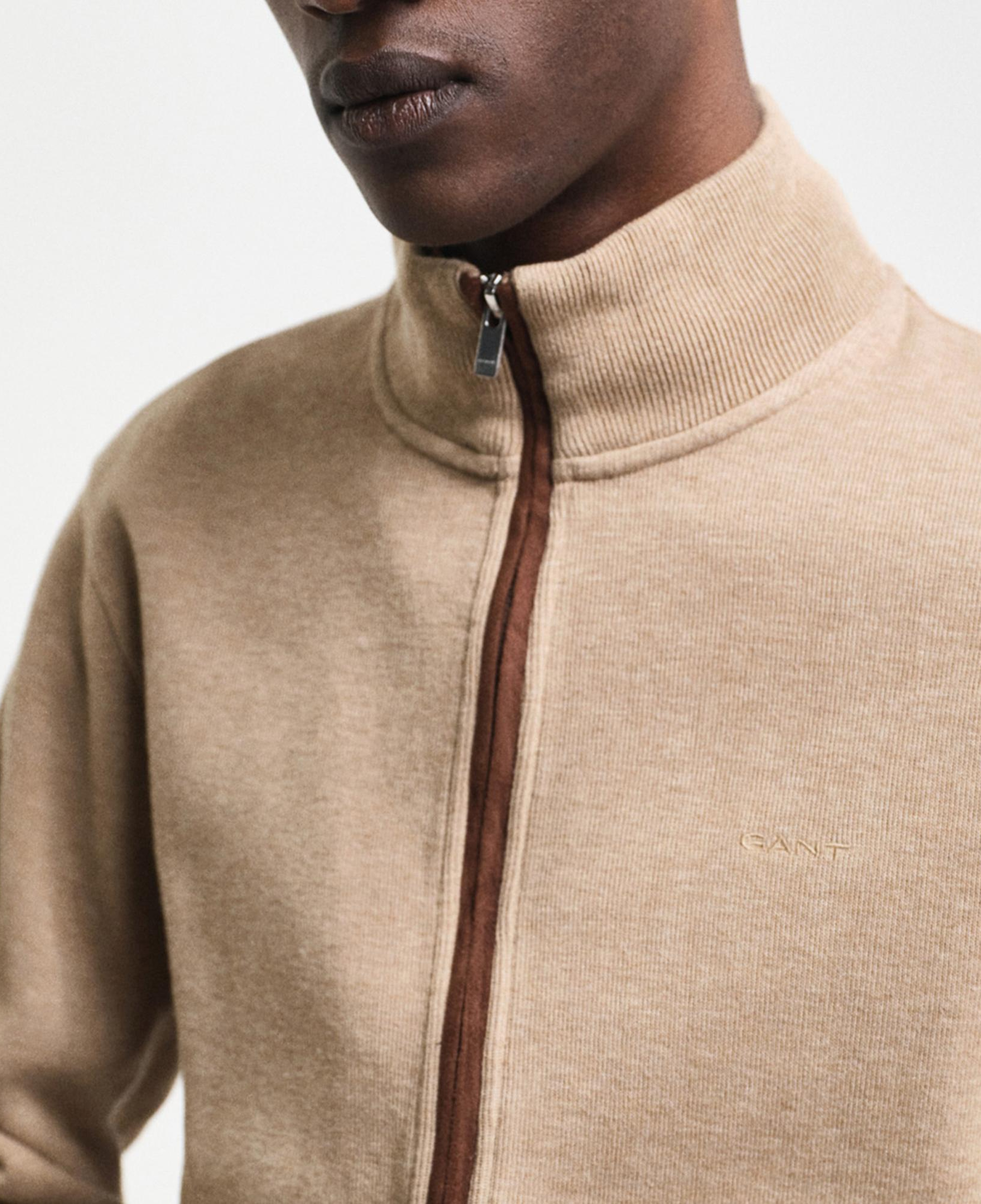 GANT Erkek Bej Regular Fit Fermuarlı Hırka