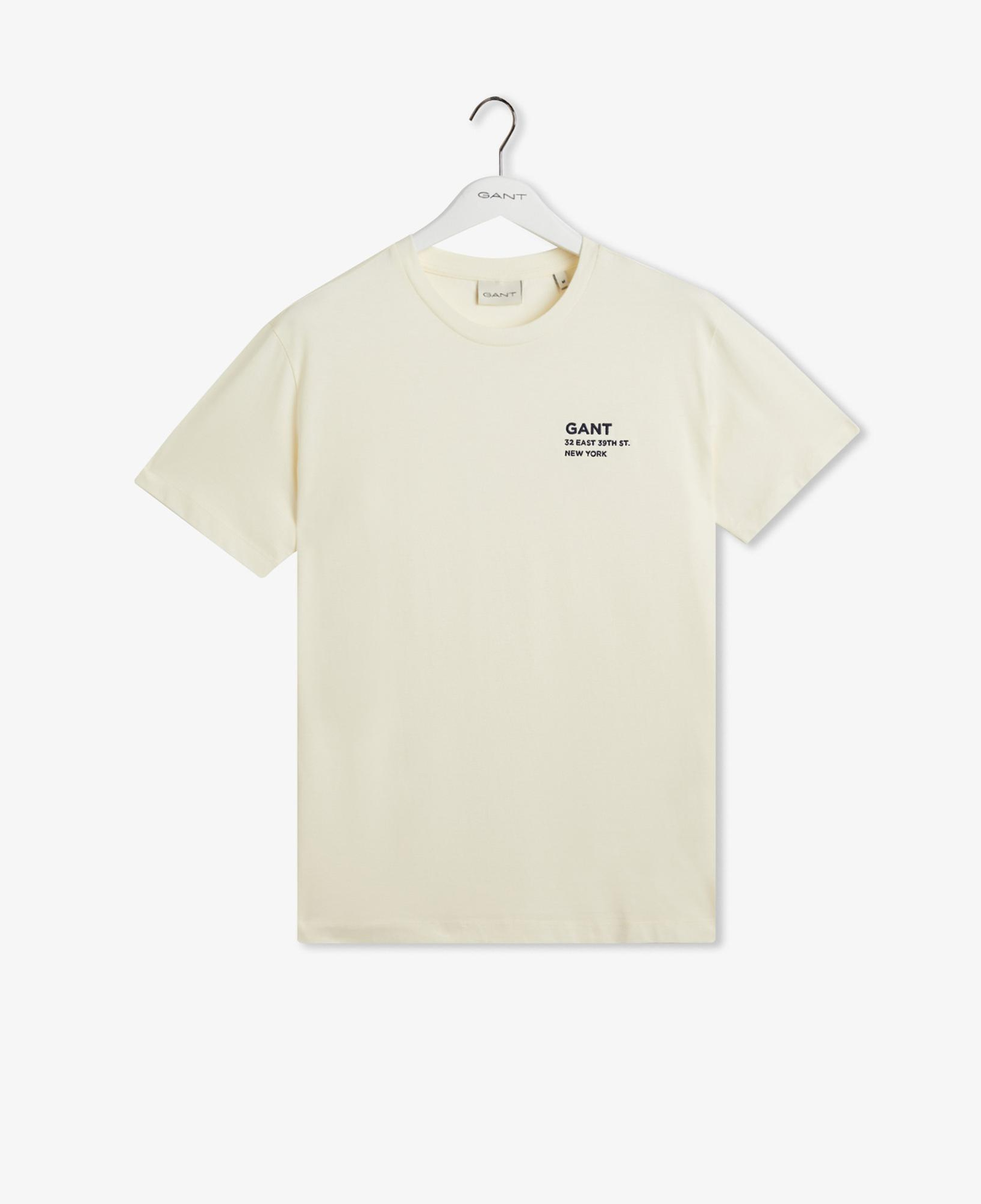 GANT Erkek Krem Regular Fit Bisiklet Yaka Logolu T-Shirt