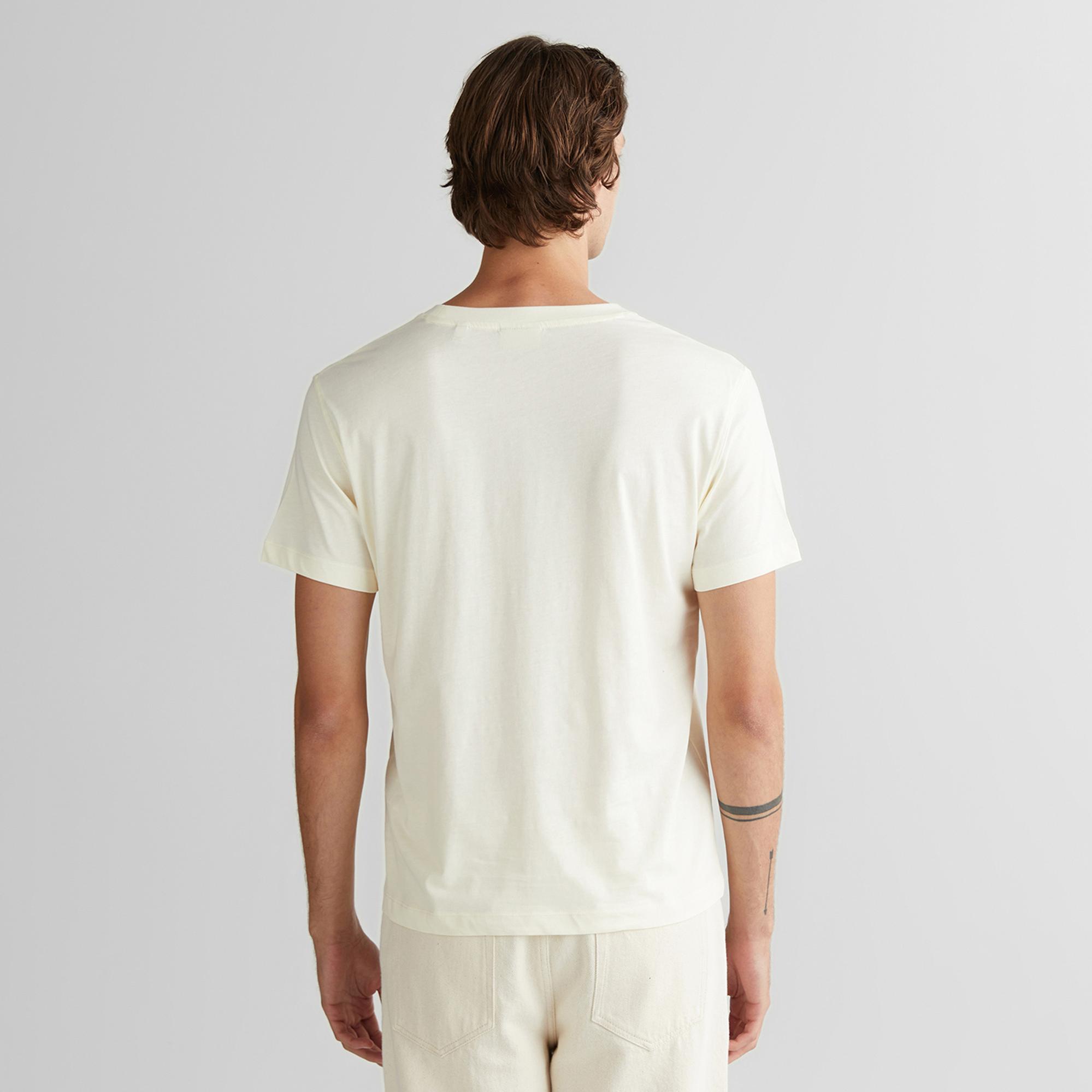 GANT Erkek Krem Regular Fit Bisiklet Yaka Logolu T-Shirt