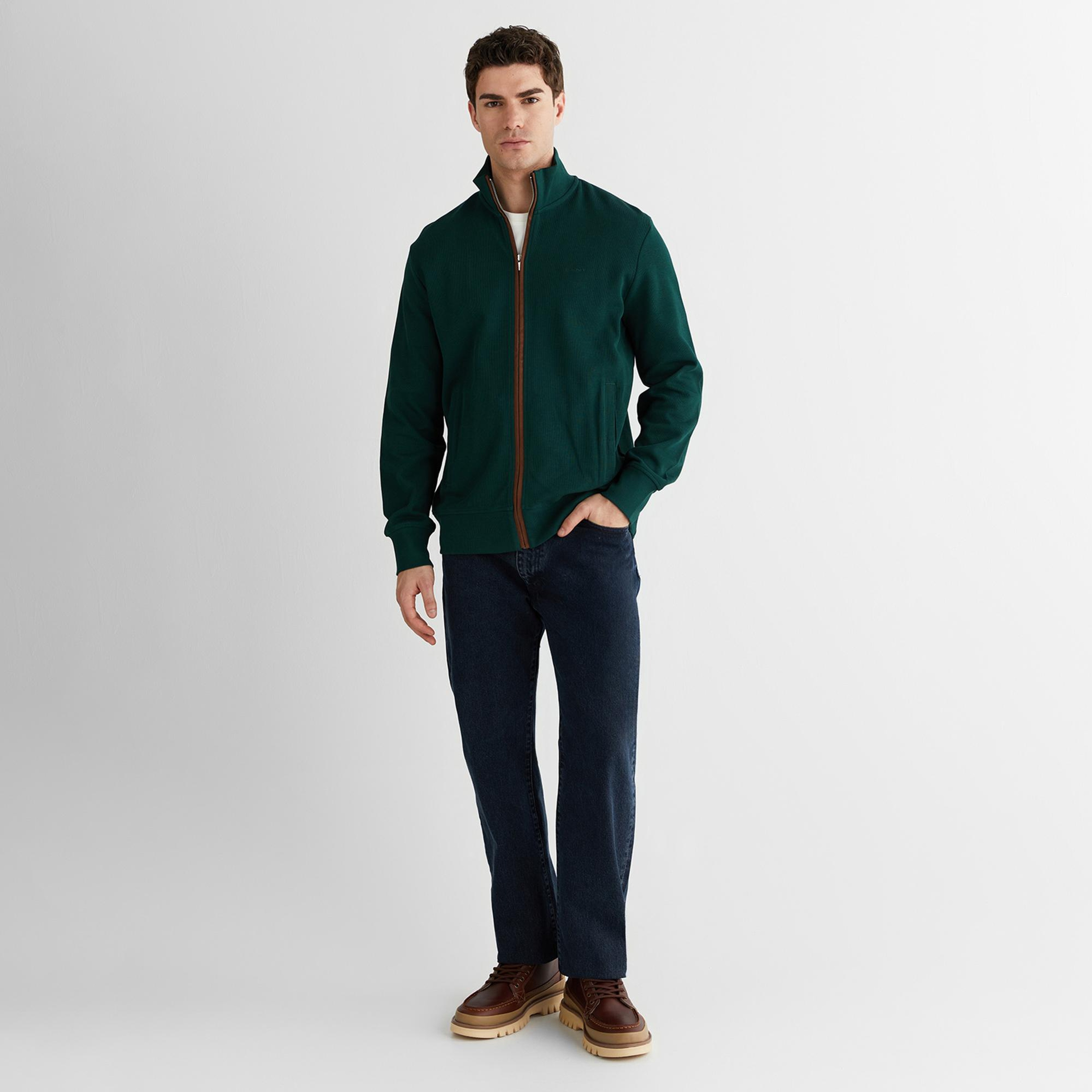 GANT Erkek Yeşil Regular Fit Hırka