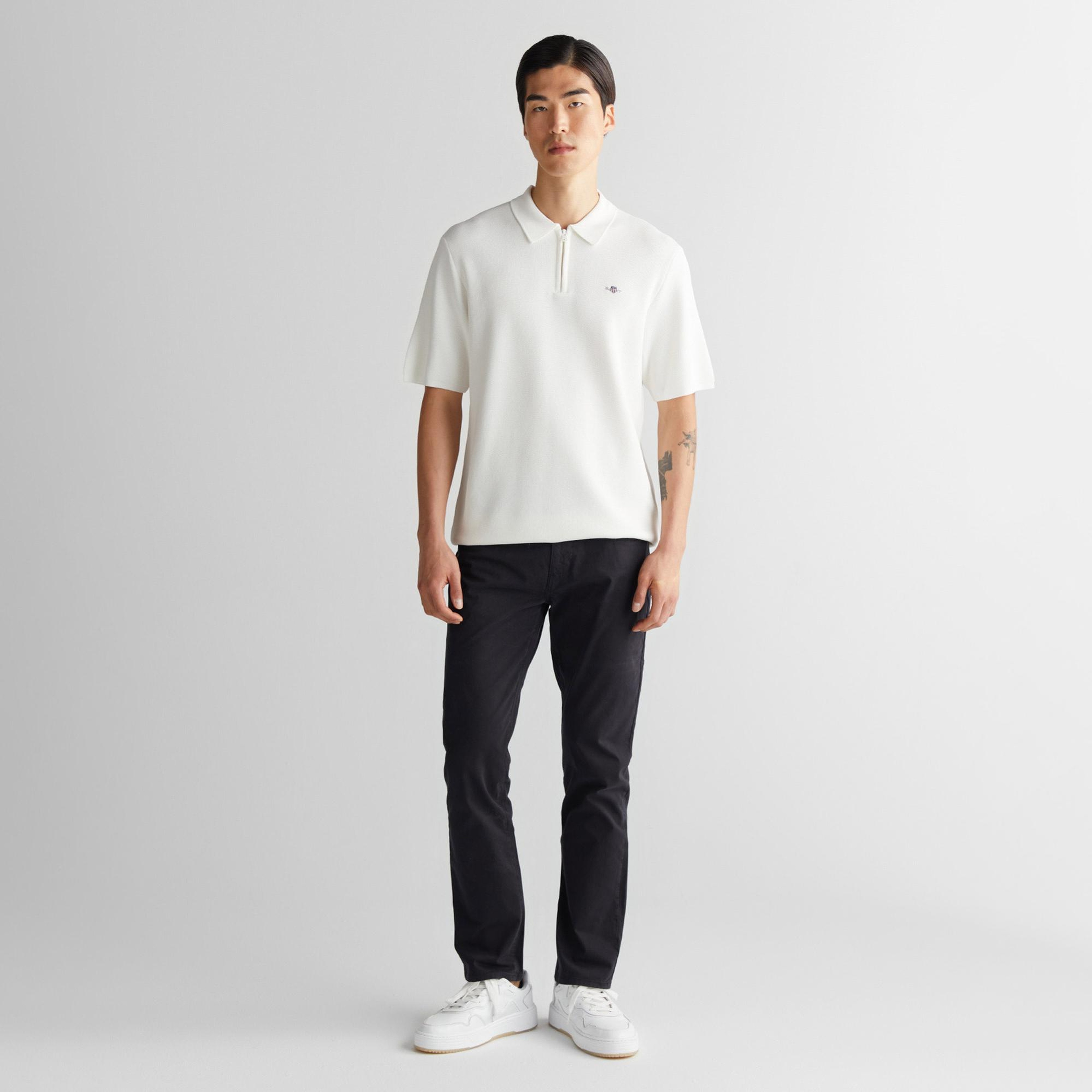 GANT Erkek Krem Regular Fit Triko Polo