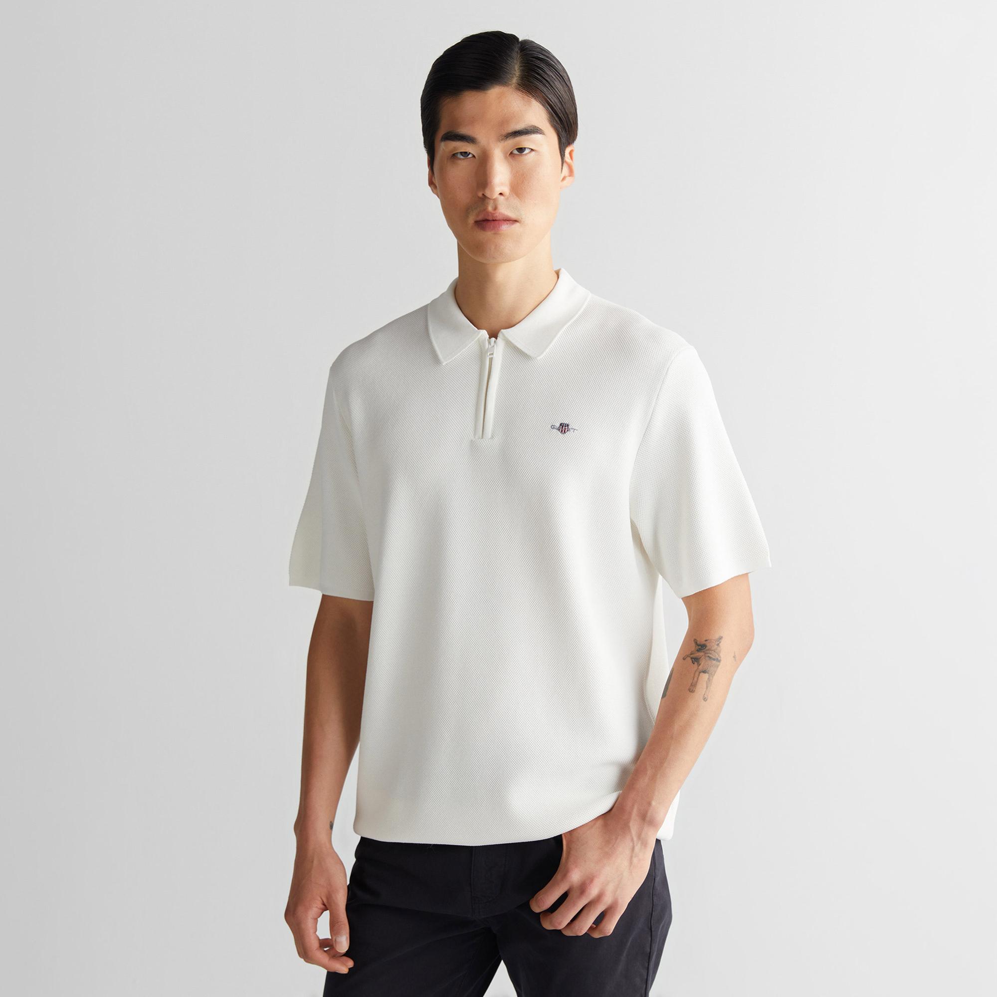 GANT Erkek Krem Regular Fit Triko Polo