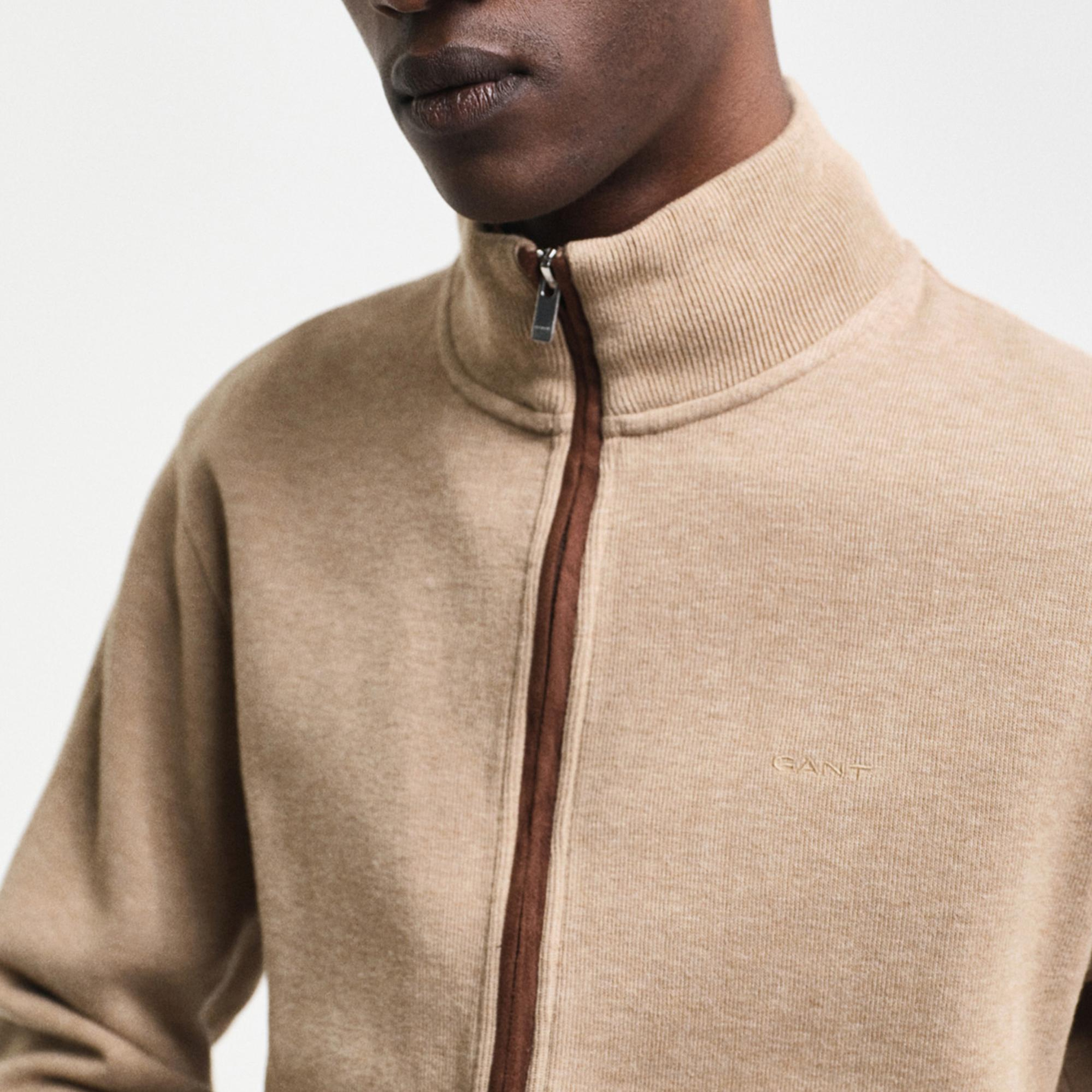 GANT Erkek Bej Regular Fit Fermuarlı Hırka