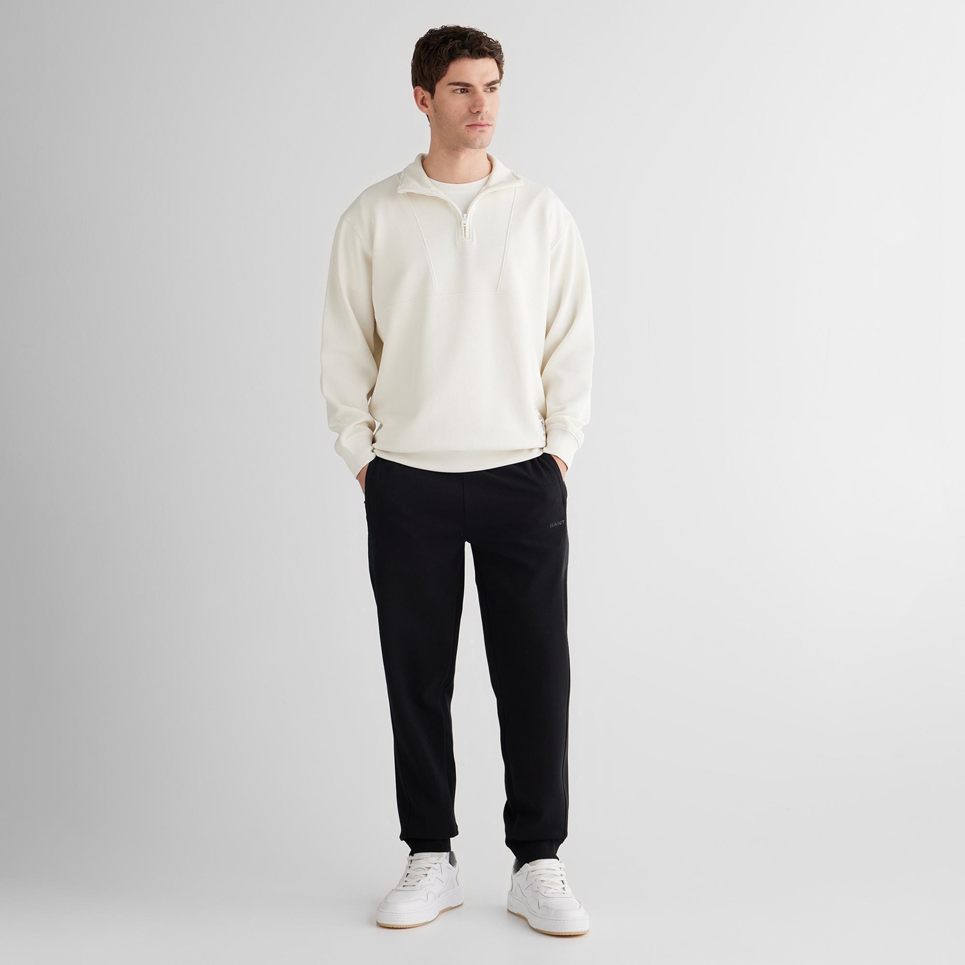 GANT Erkek Krem Relaxed Fit Sweatshirt