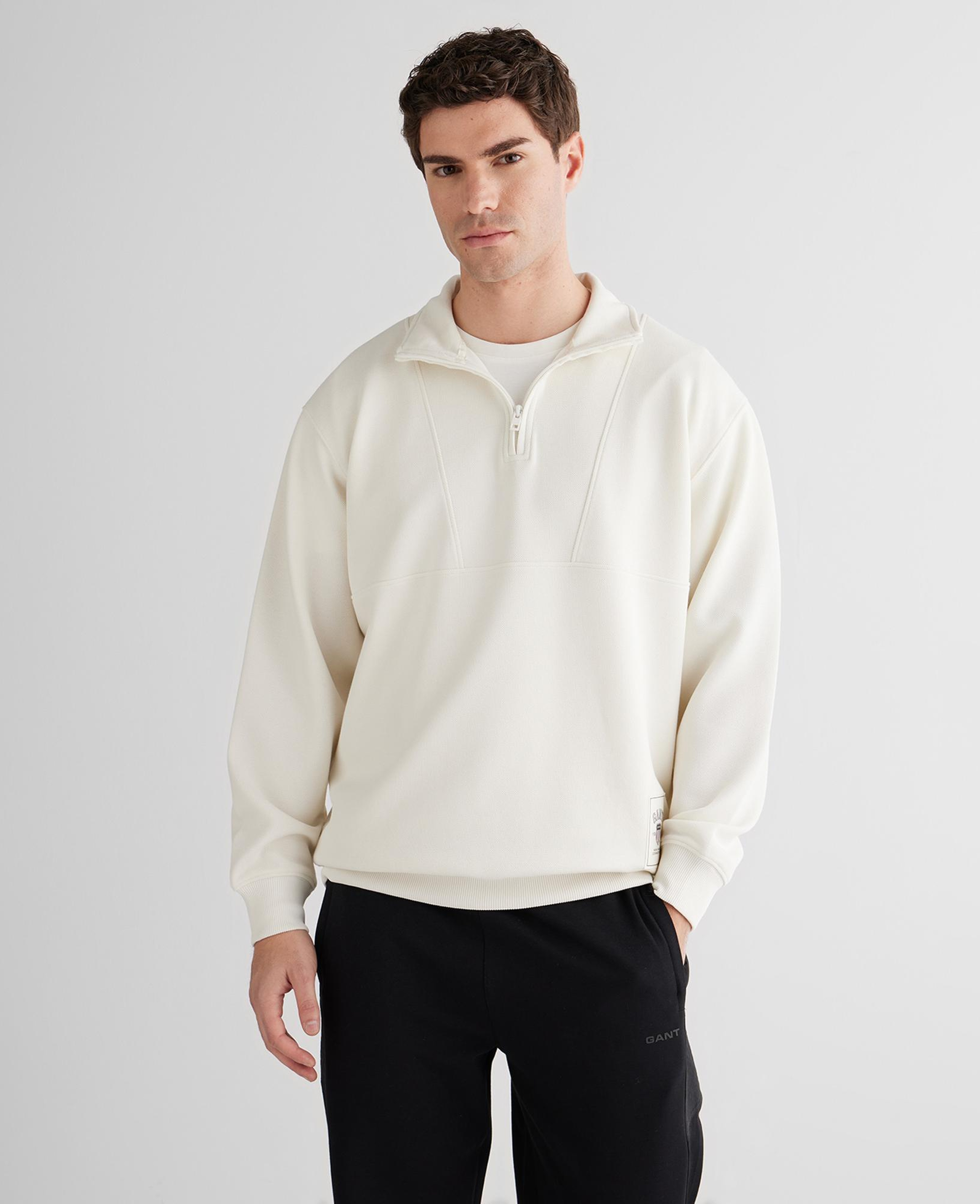 GANT Erkek Krem Relaxed Fit Sweatshirt