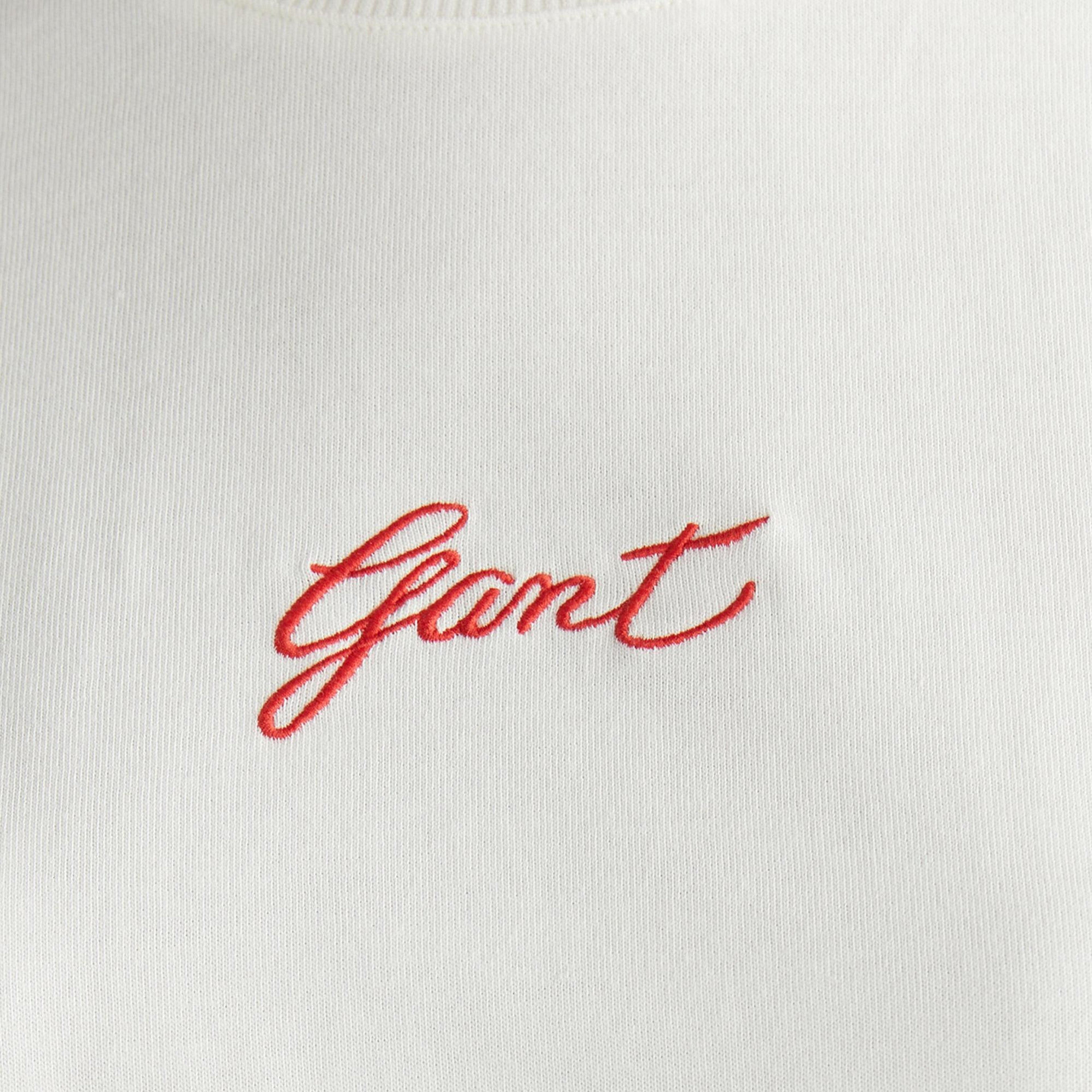 GANT Kadın Krem Bisiklet Yaka Logolu T-Shirt