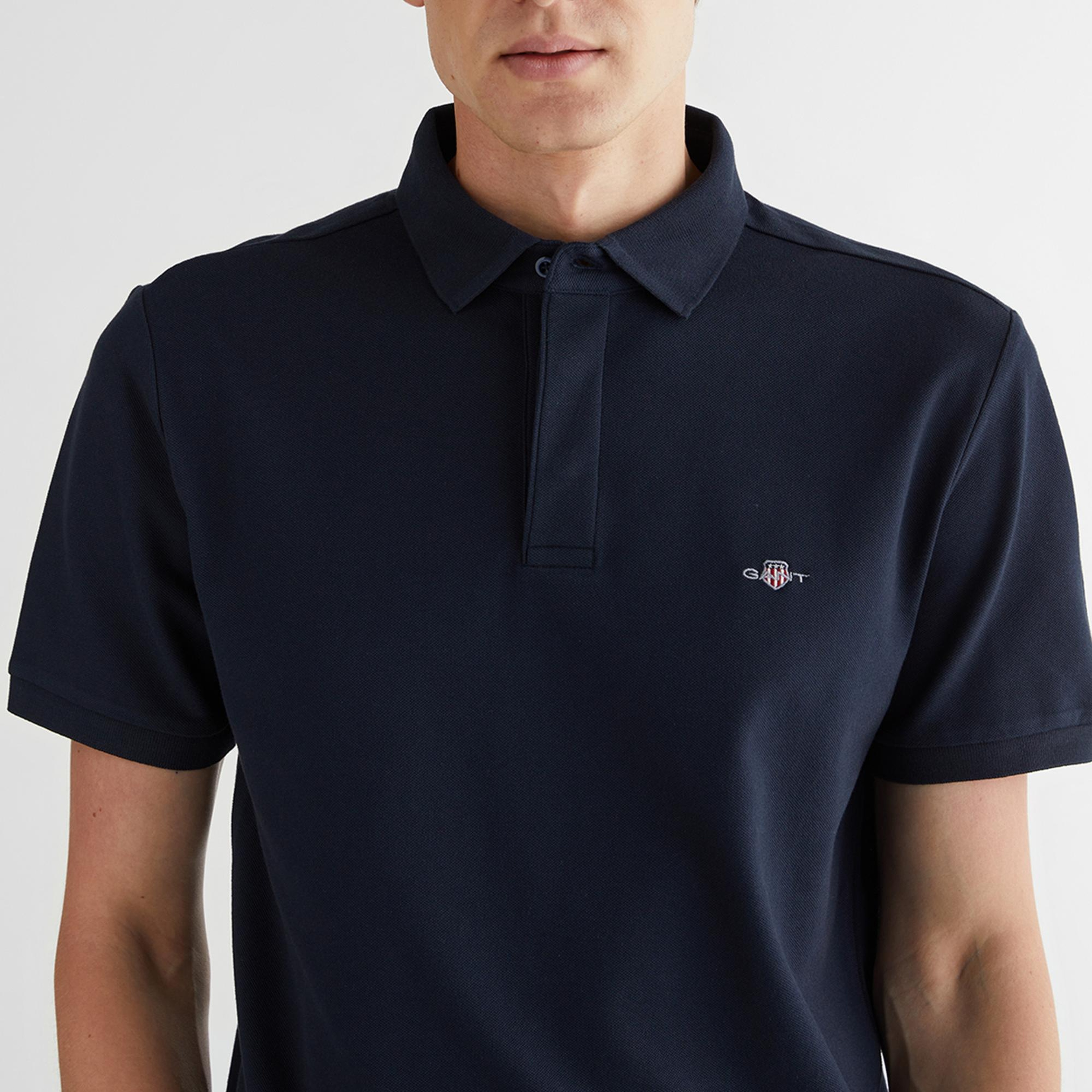 GANT Erkek Lacivert Kısa Kollu Polo