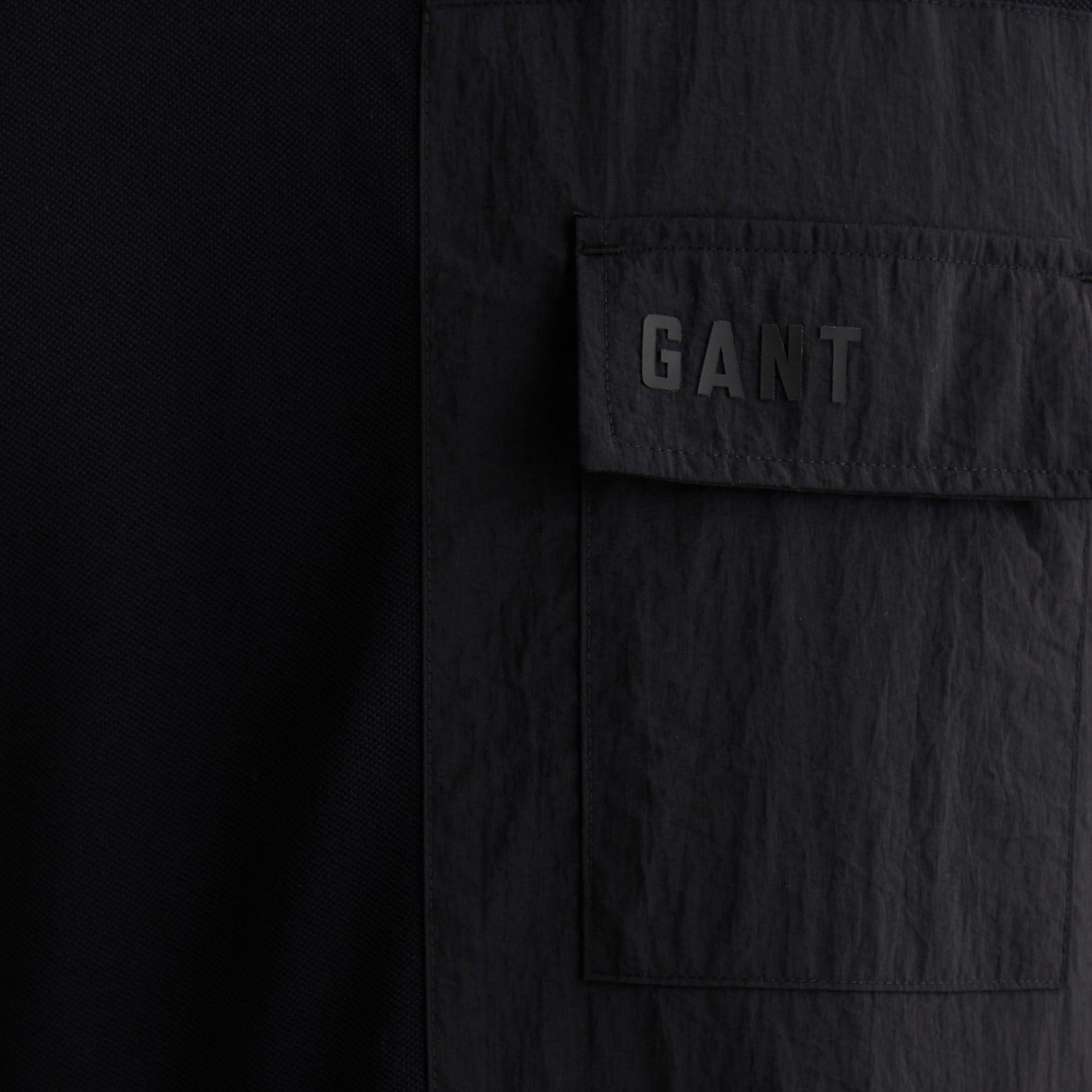 GANT Erkek Siyah Relaxed Fit Bisiklet Yaka Logolu T-Shirt