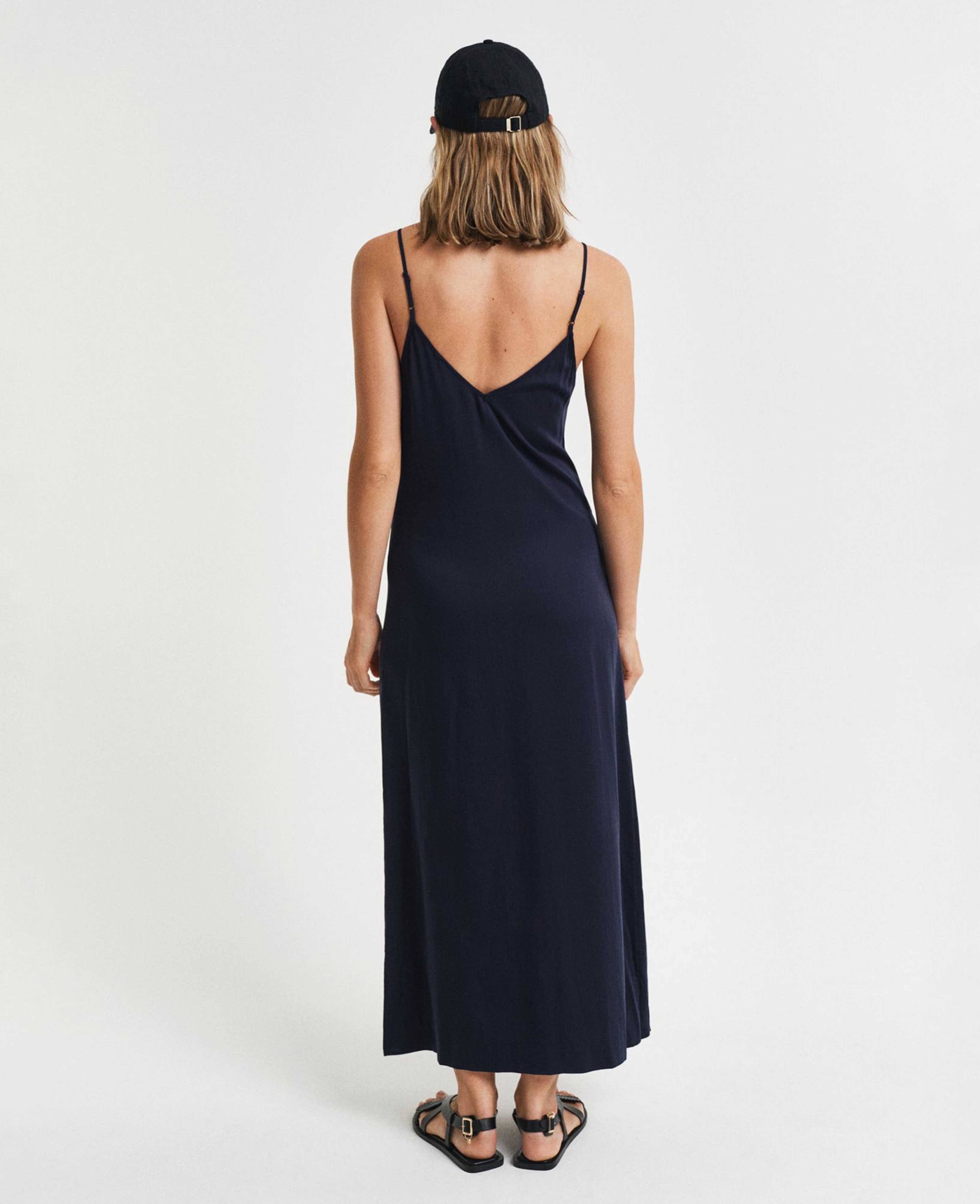 GANT Kadın Lacivert Regular Fit V Yaka Elbise