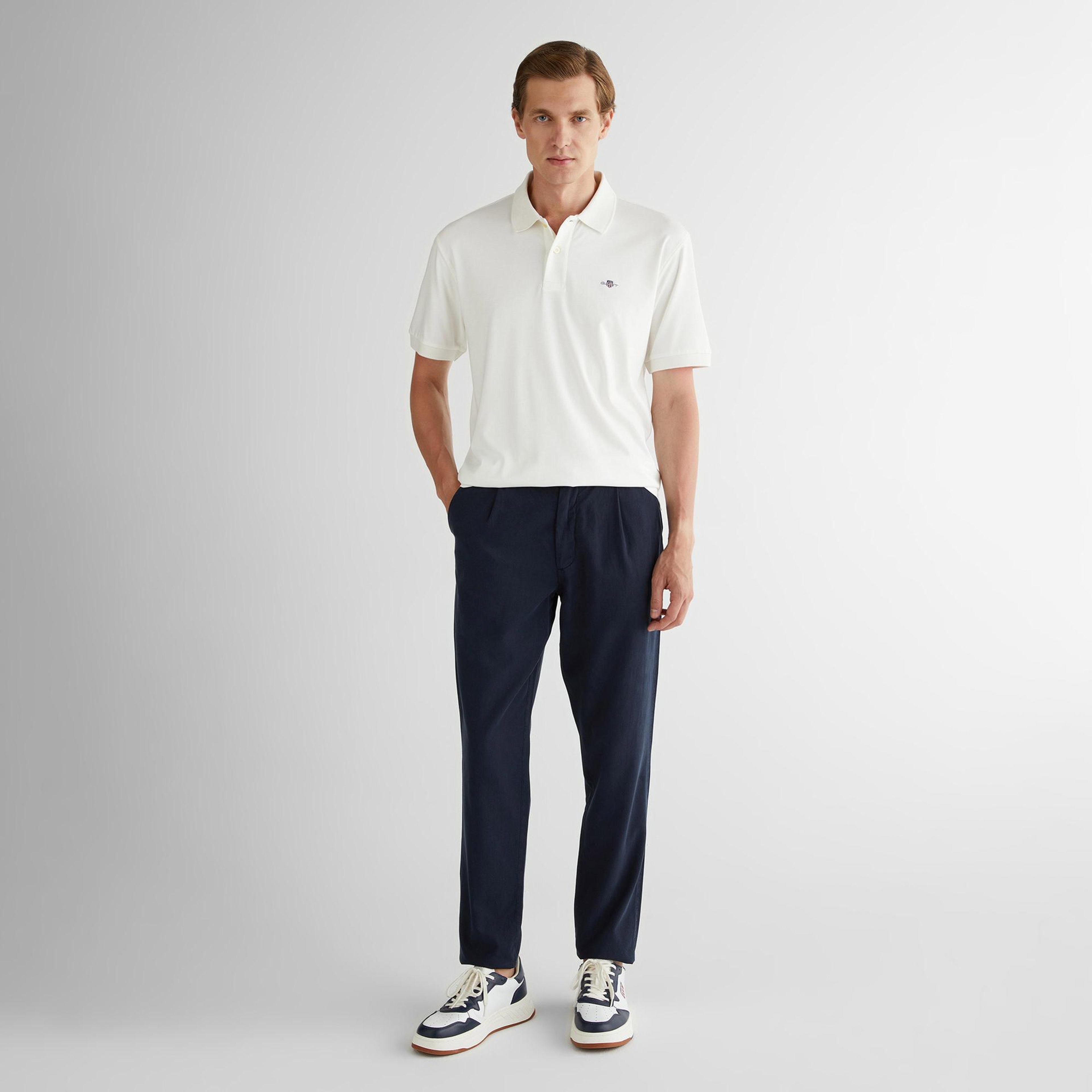 GANT Erkek Krem Relaxed Fit Polo