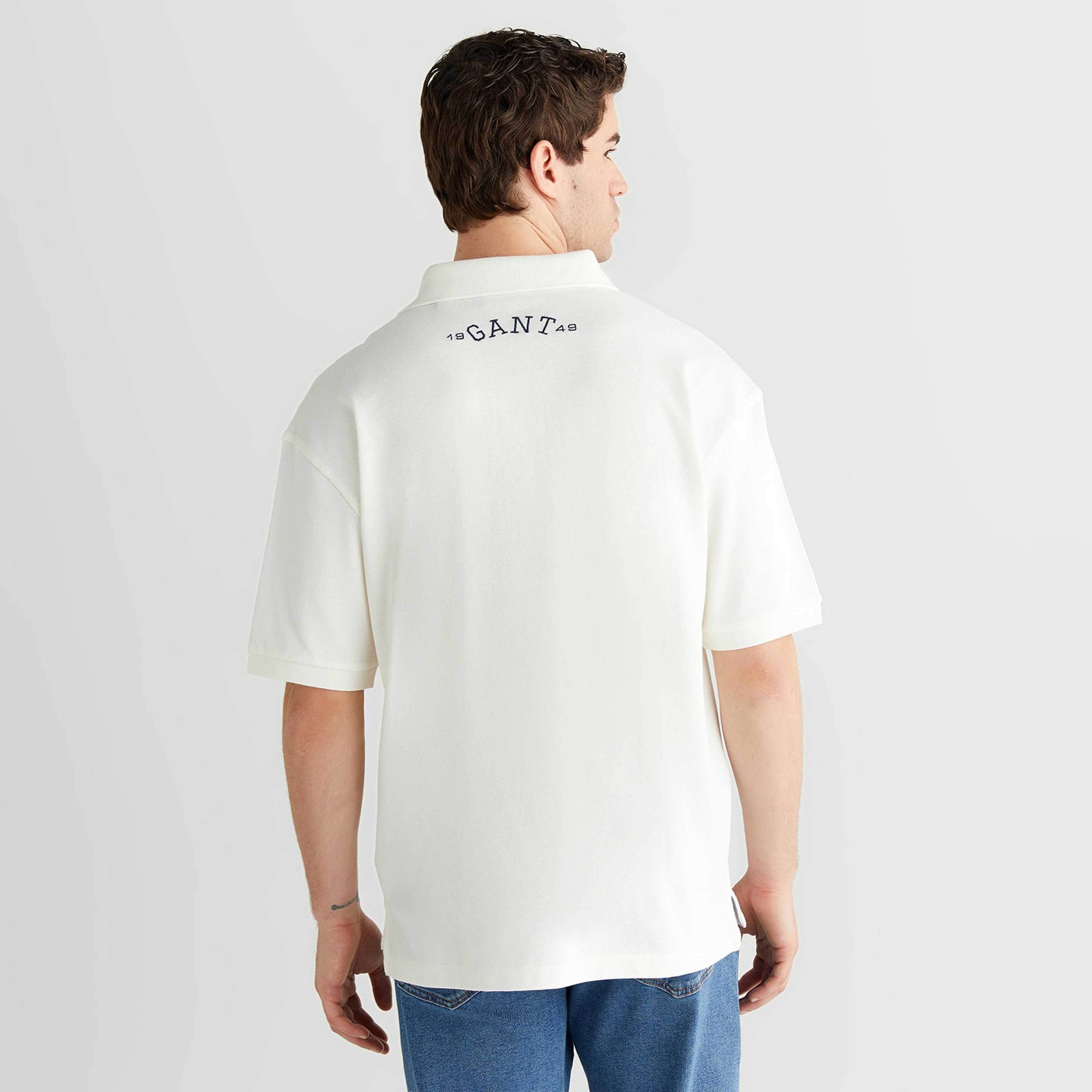 GANT Erkek Krem Regular Fit Logolu Polo