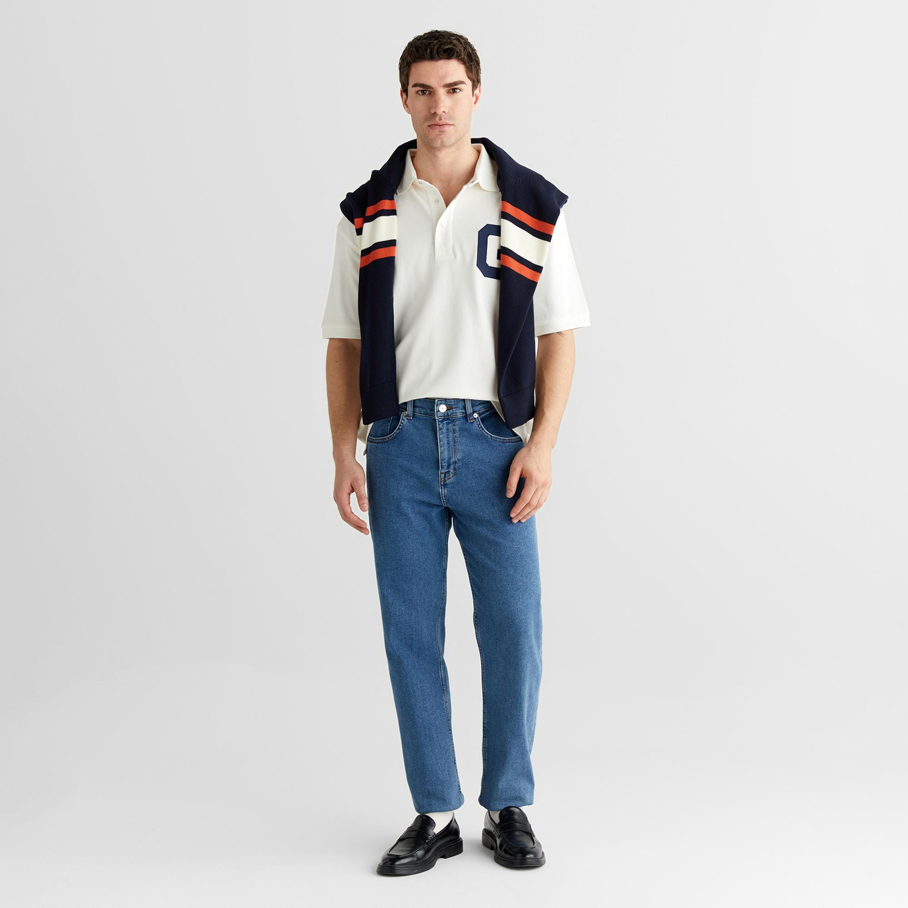 GANT Erkek Krem Regular Fit Logolu Polo