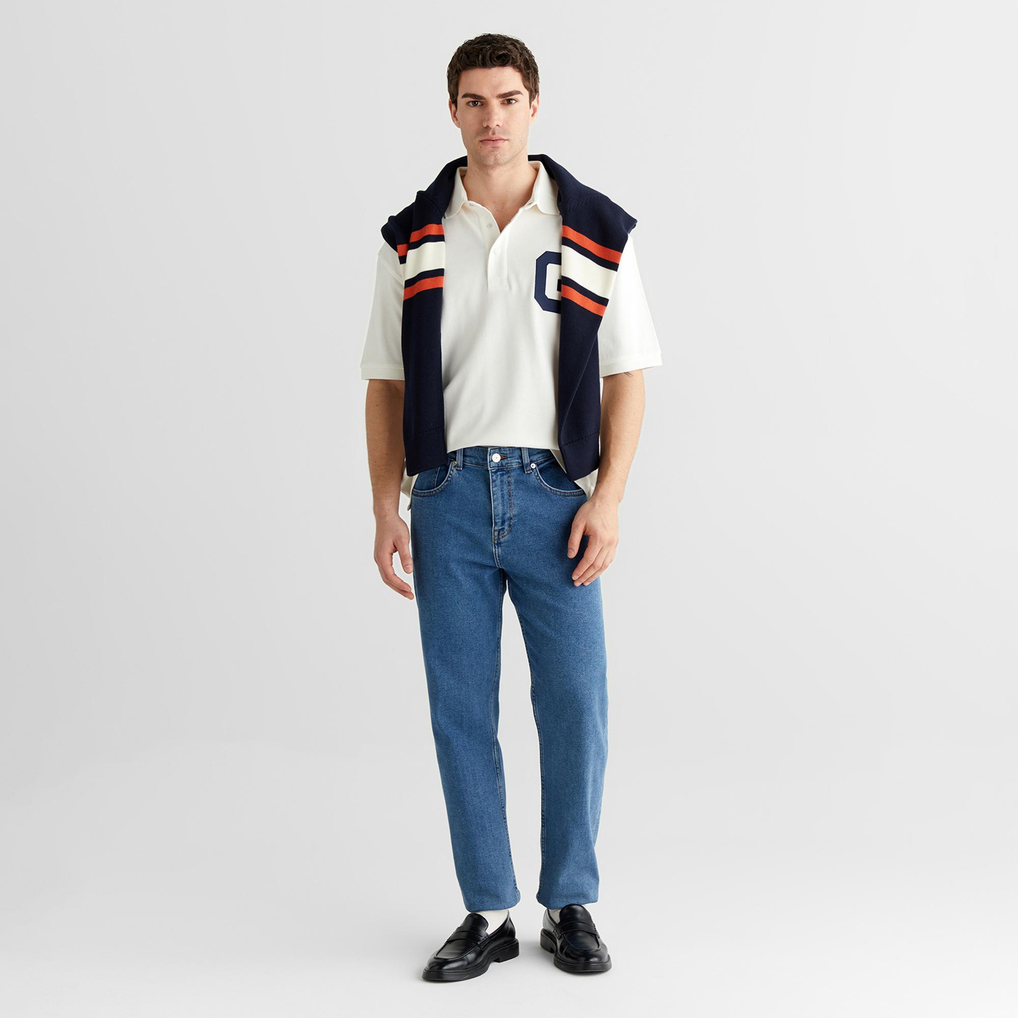 GANT Erkek Krem Regular Fit Logolu Polo