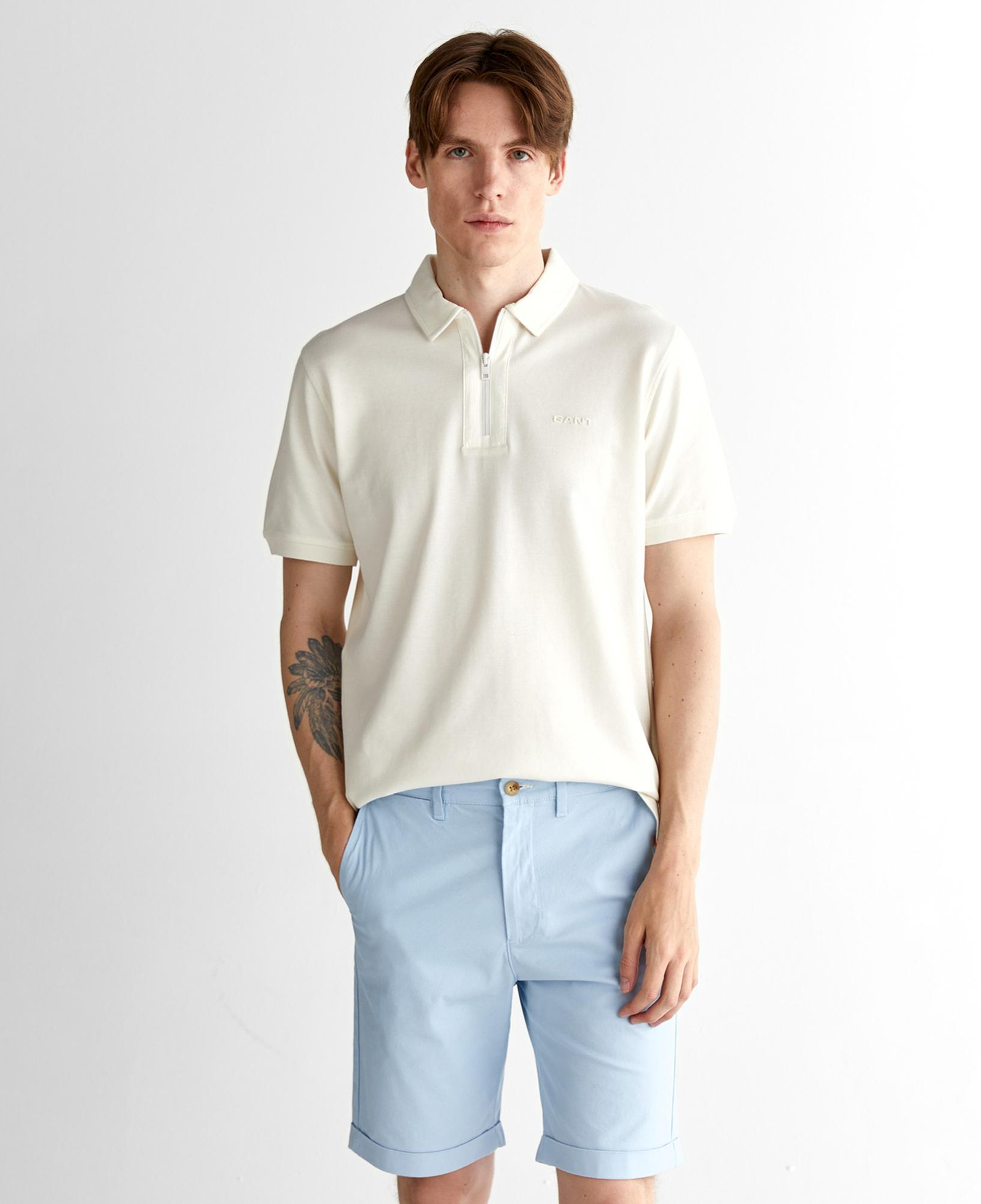 GANT Erkek Krem Regular Fit Logolu Polo