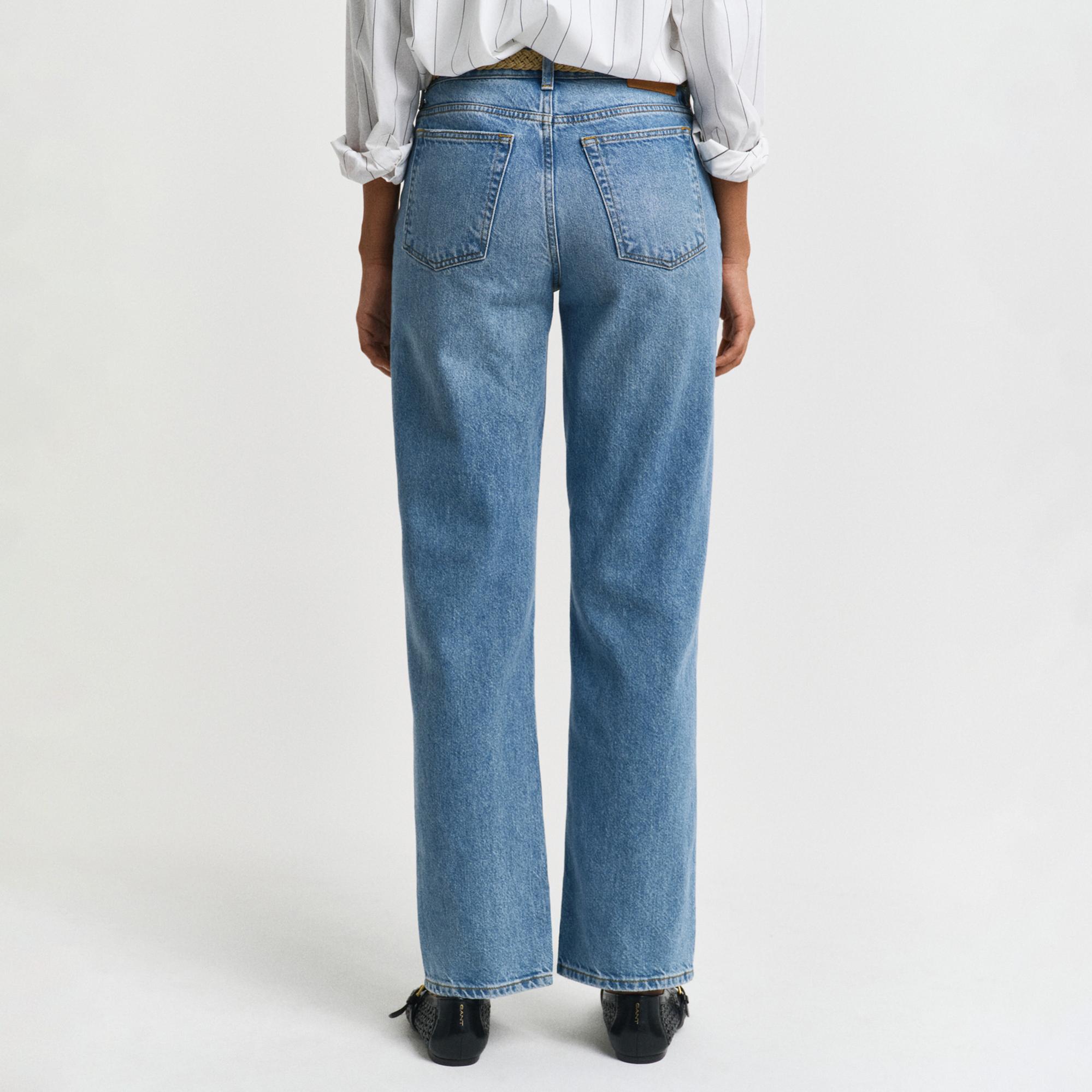 GANT Kadın Mavi Straight Fit Pantolon