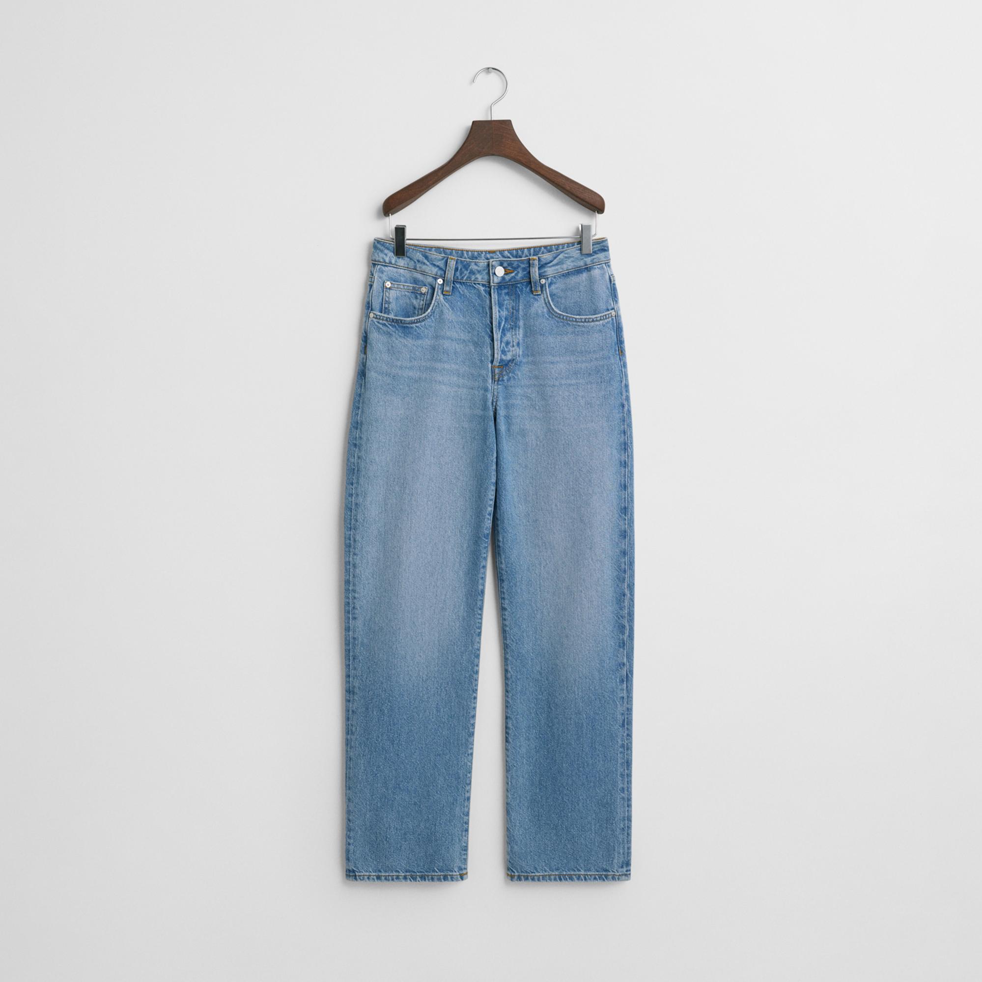 GANT Kadın Mavi Straight Fit Pantolon