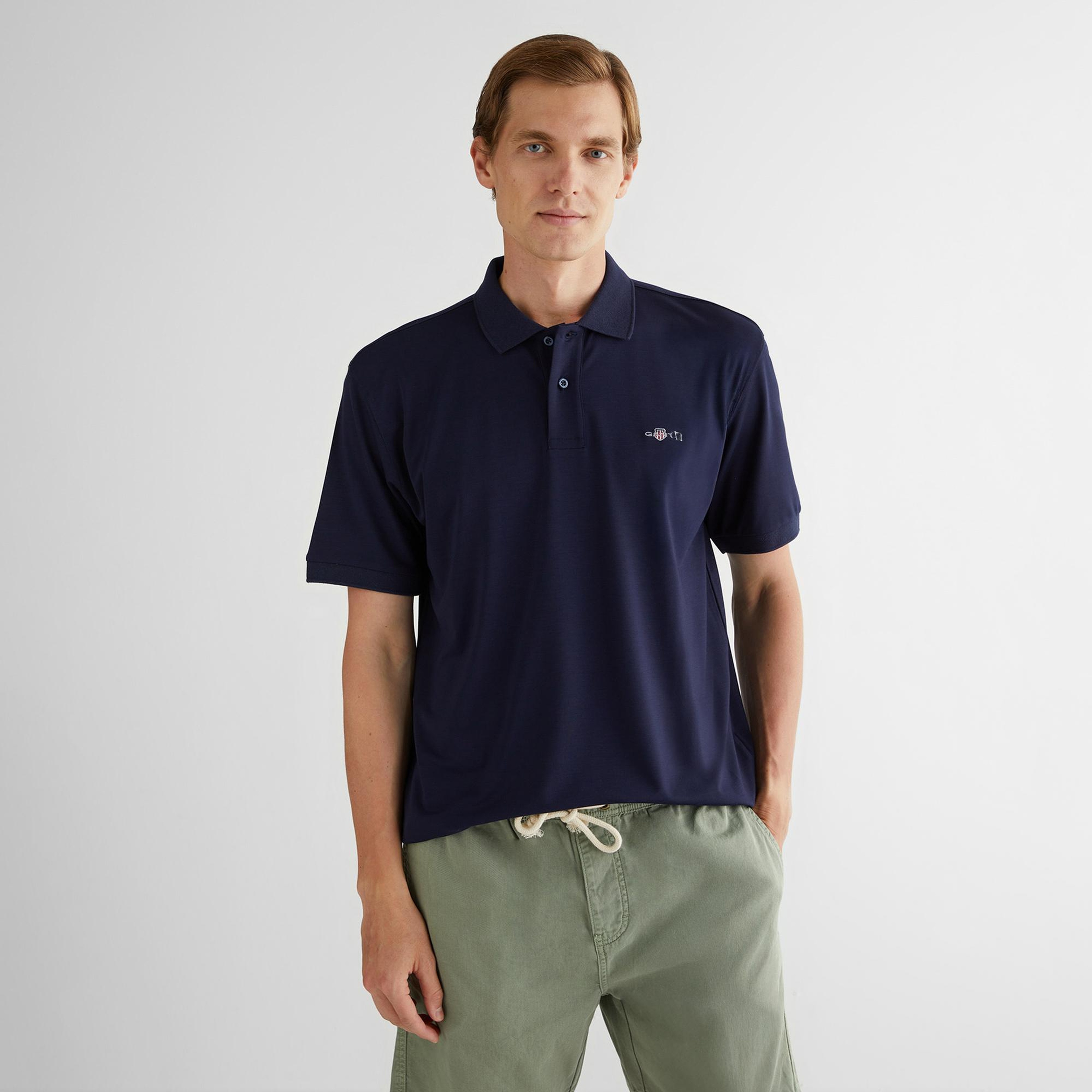 GANT Erkek Lacivert Relaxed Fit Polo