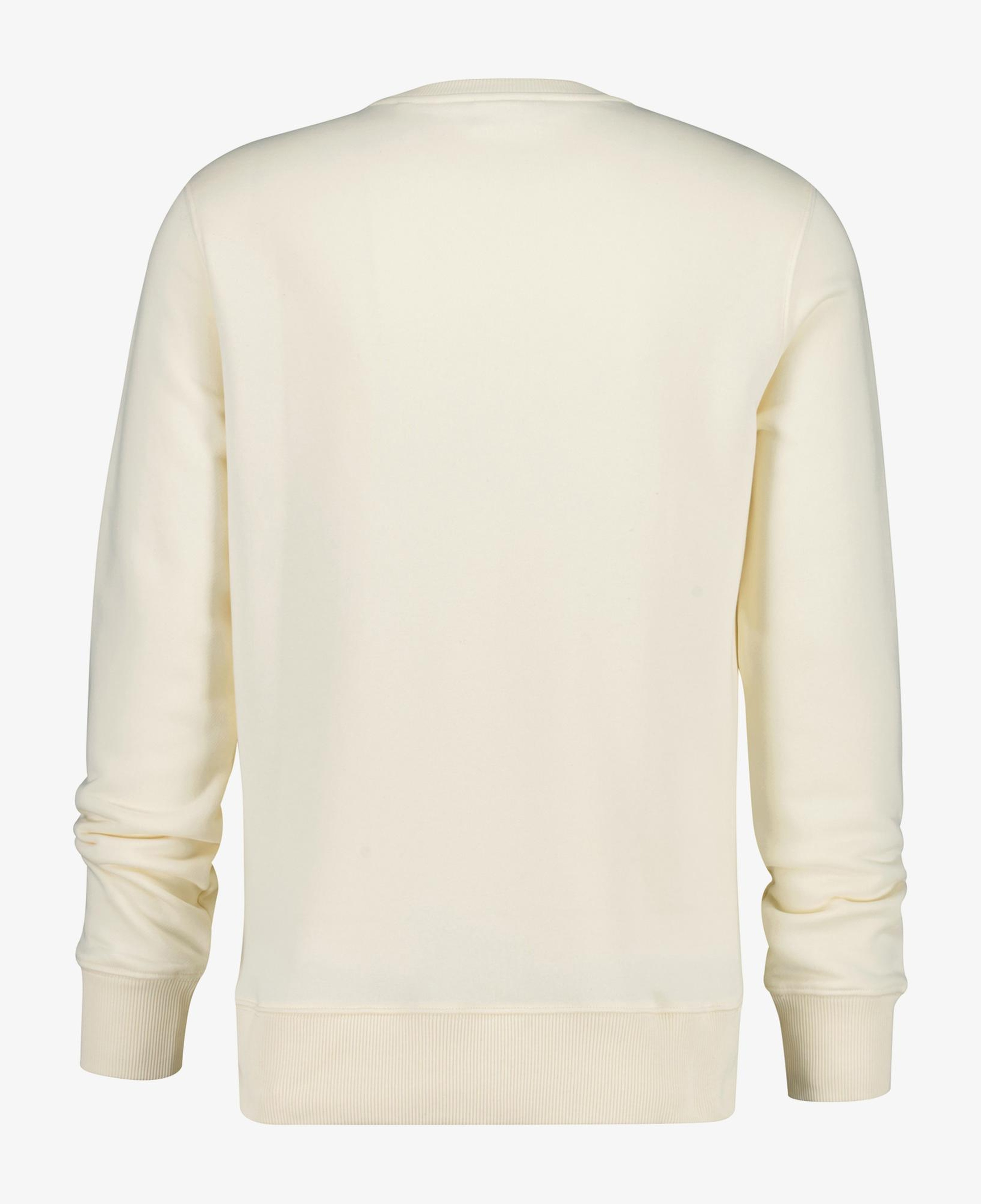 GANT Erkek Krem Regular Fit Bisiklet Yaka Logolu Sweatshirt