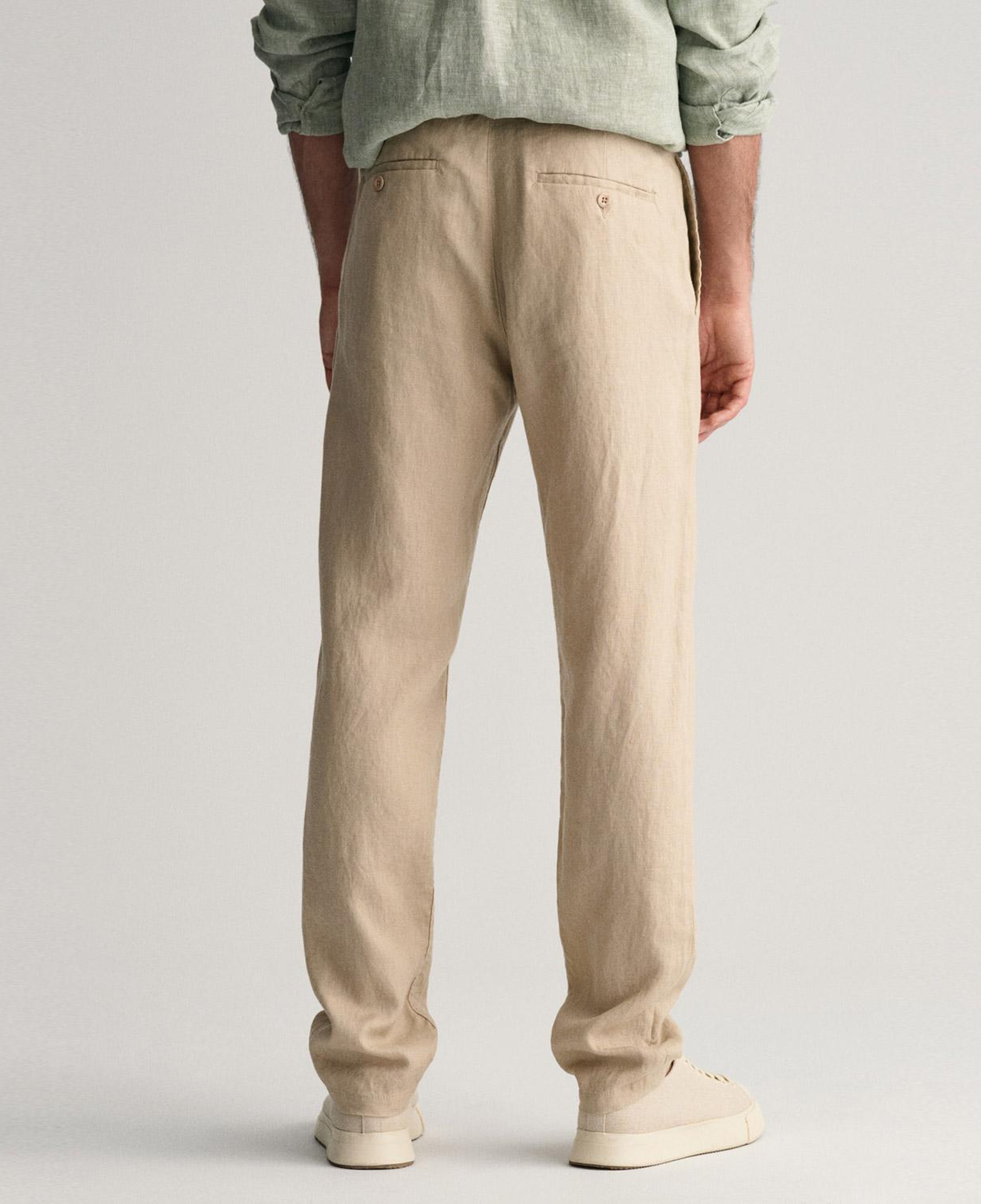 GANT Erkek Bej Relaxed Fit Keten Pantolon