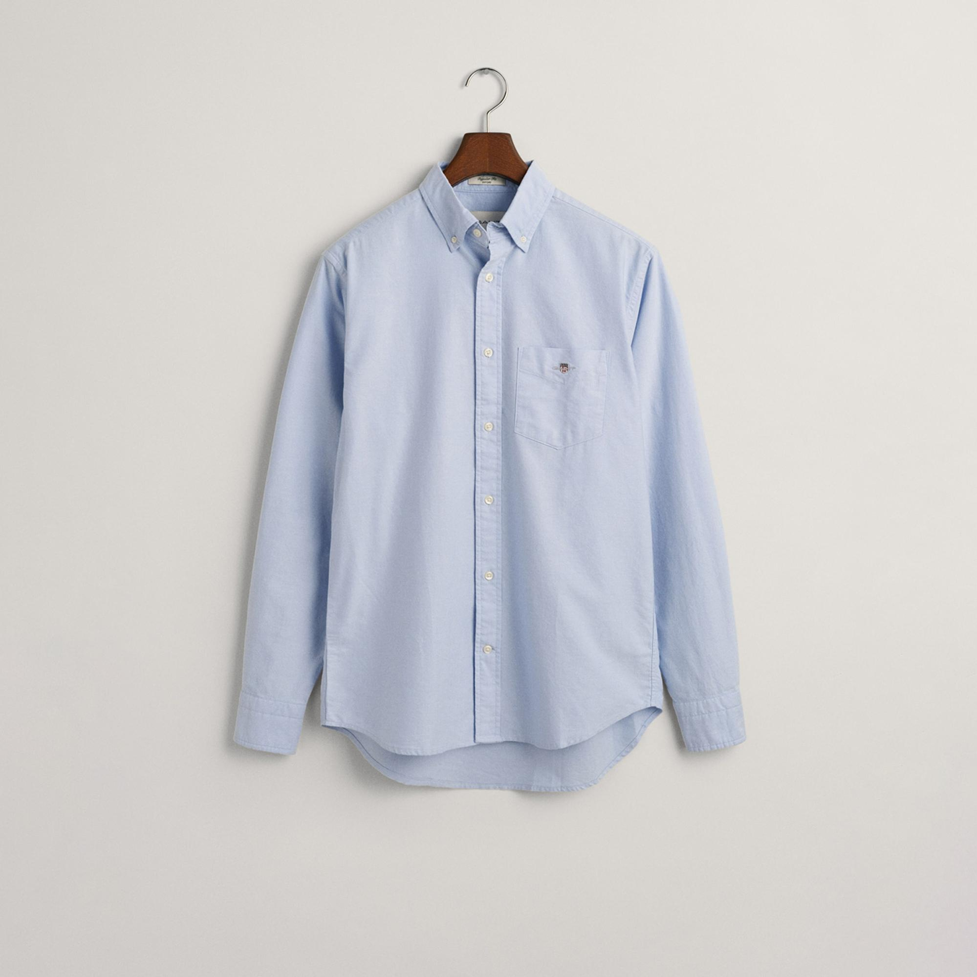 GANT Erkek Mavi Regular Fit Logolu Gömlek