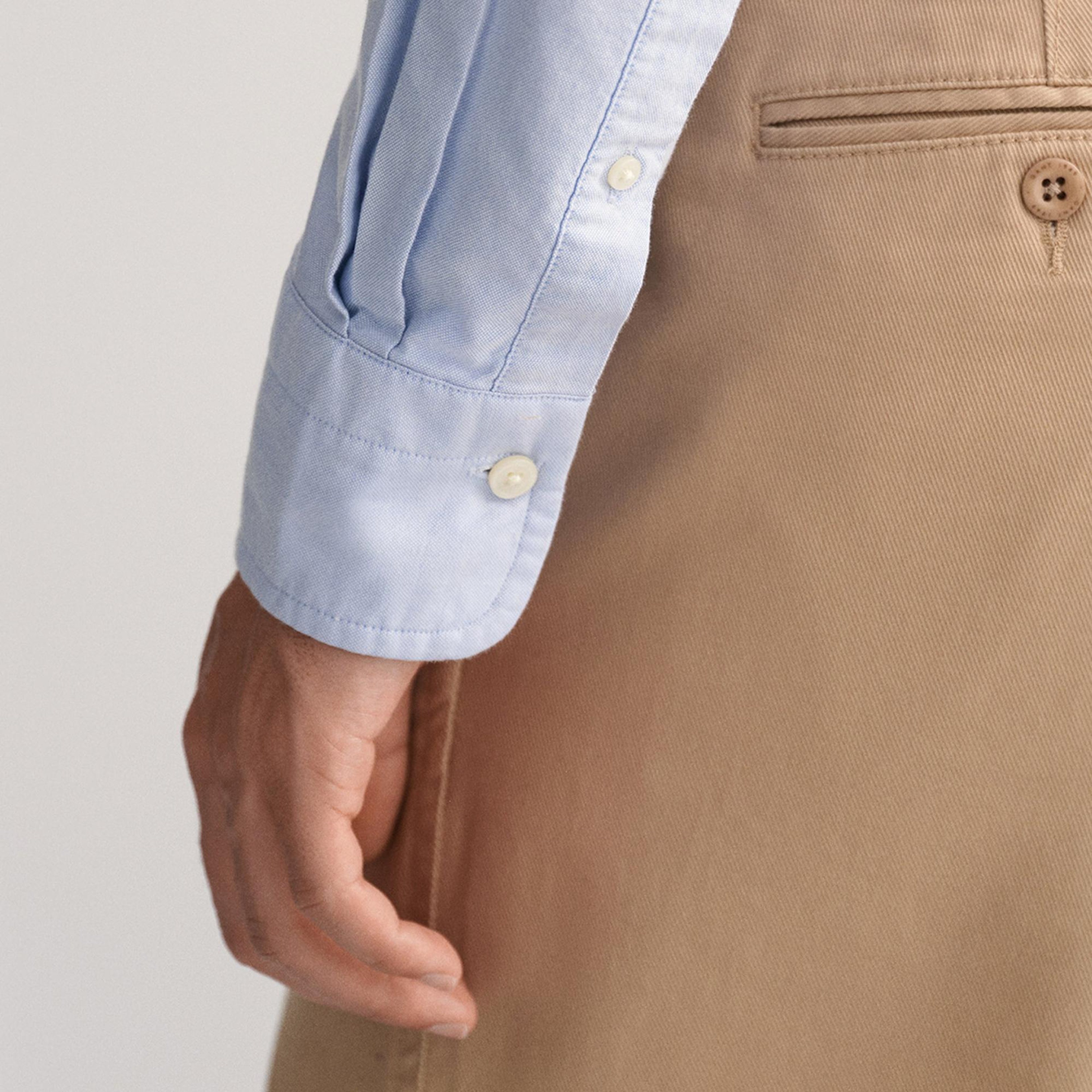 GANT Erkek Mavi Regular Fit Logolu Gömlek