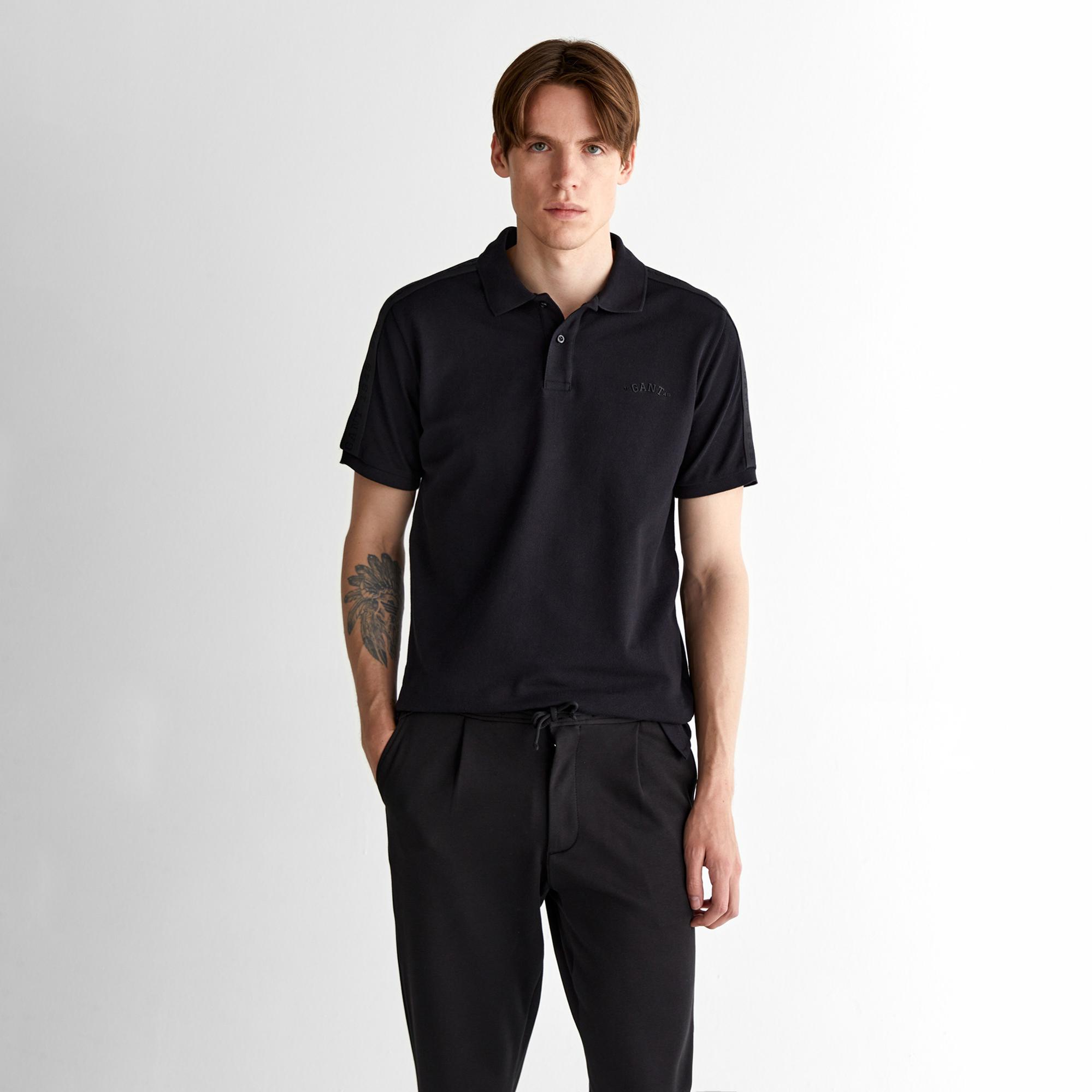 GANT Erkek Siyah Regular Fit Logolu Polo