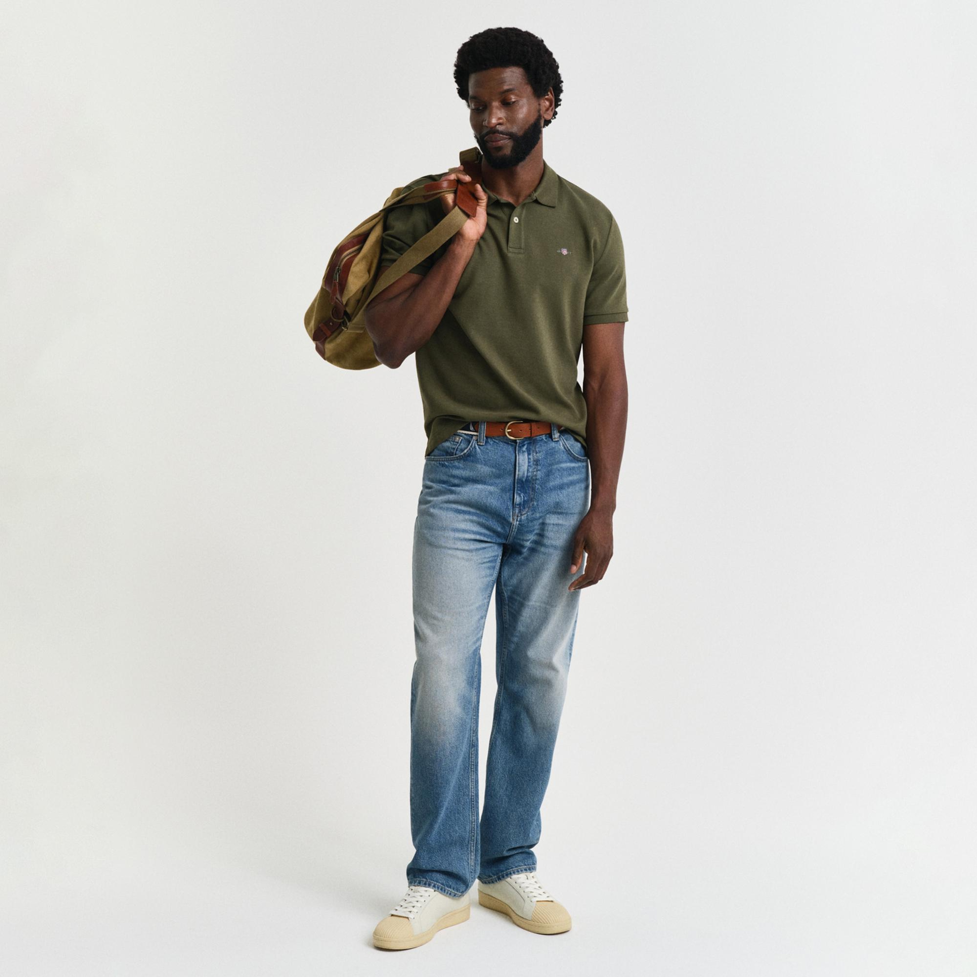 GANT Erkek Yeşil Regular Fit Polo