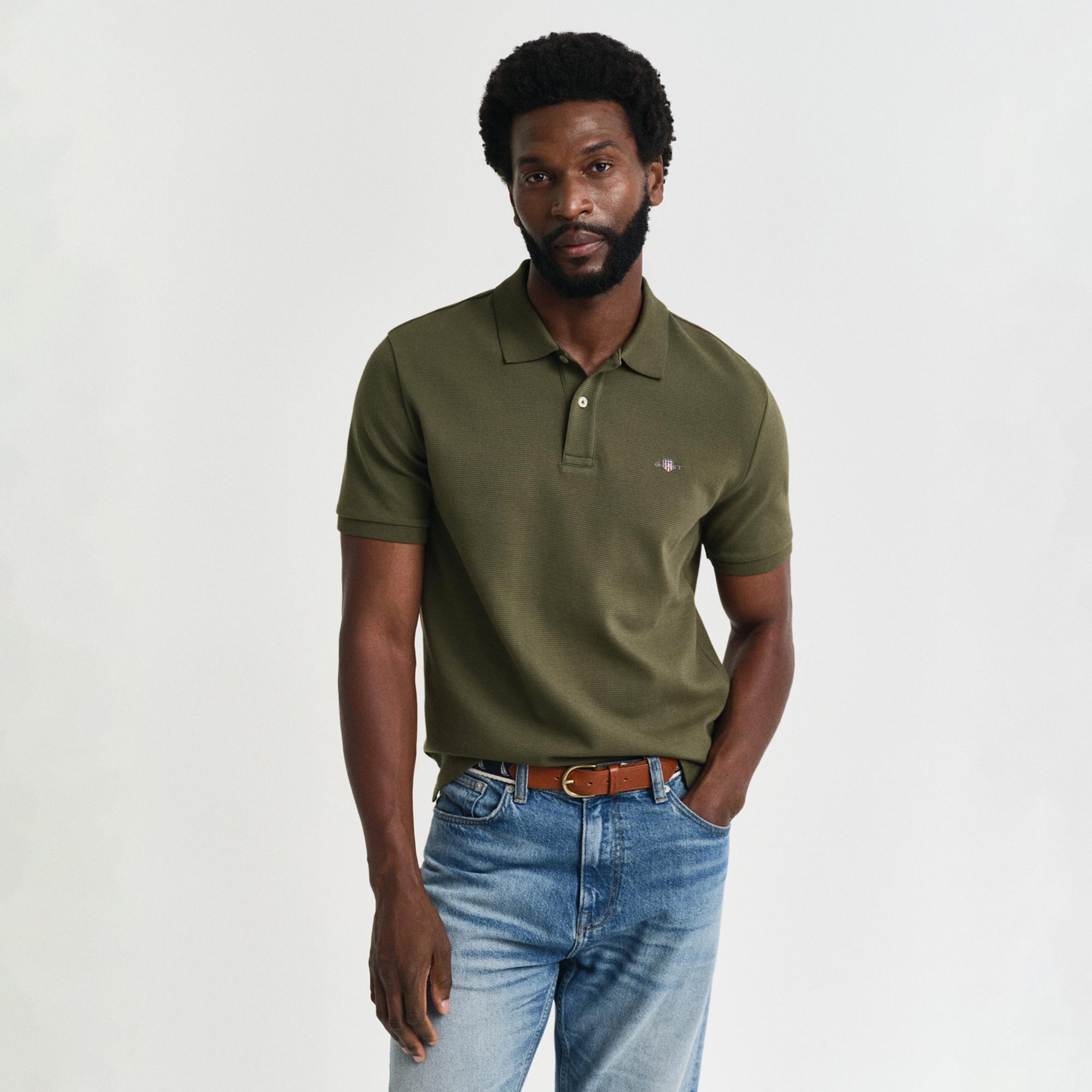 GANT Erkek Yeşil Regular Fit Polo