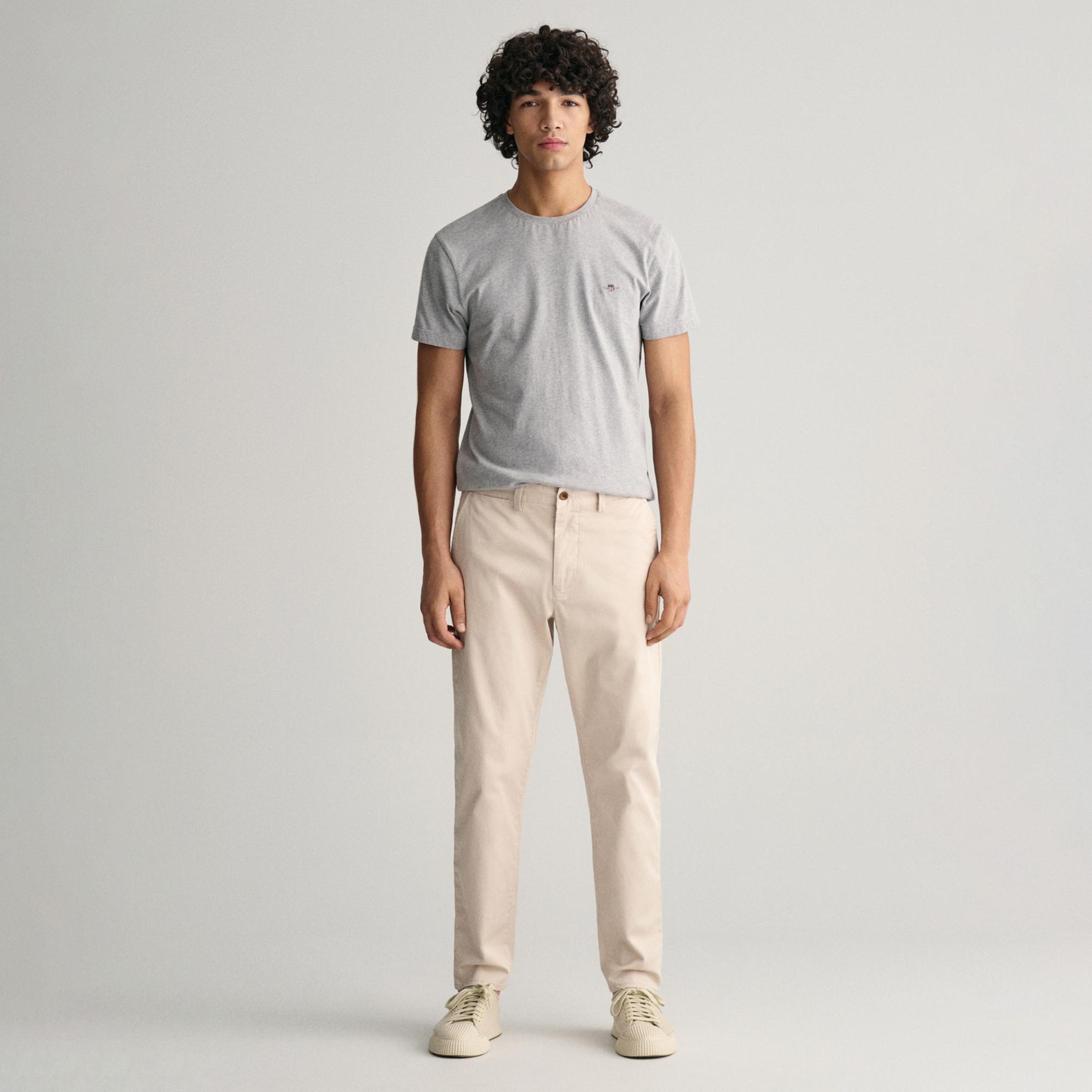 GANT Erkek Krem Regular Fit Chino Pantolon
