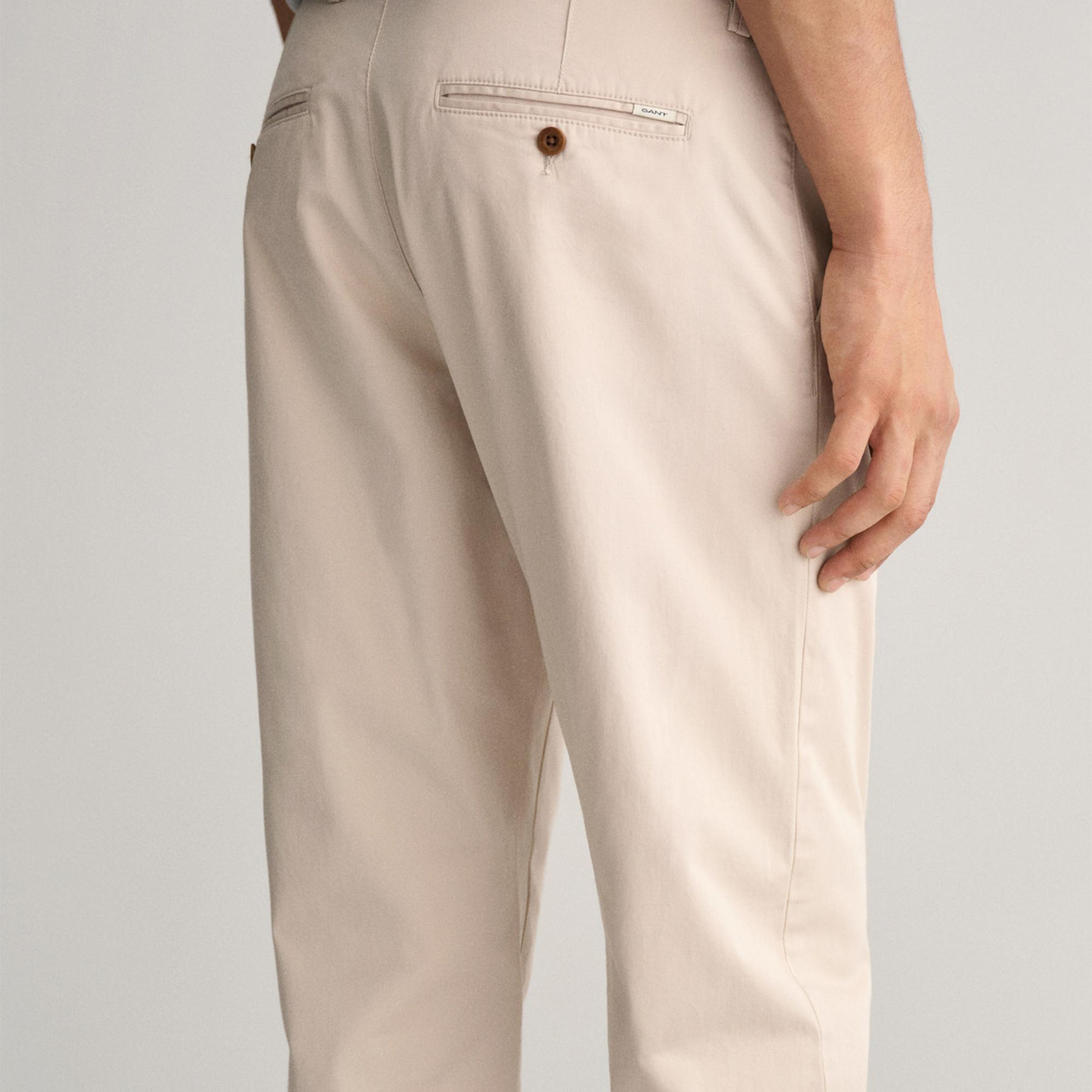 GANT Erkek Krem Regular Fit Chino Pantolon